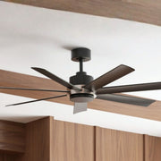 Pendry 56" Black and Brushed Nickel Damp Rated Ceiling Fan with Remote