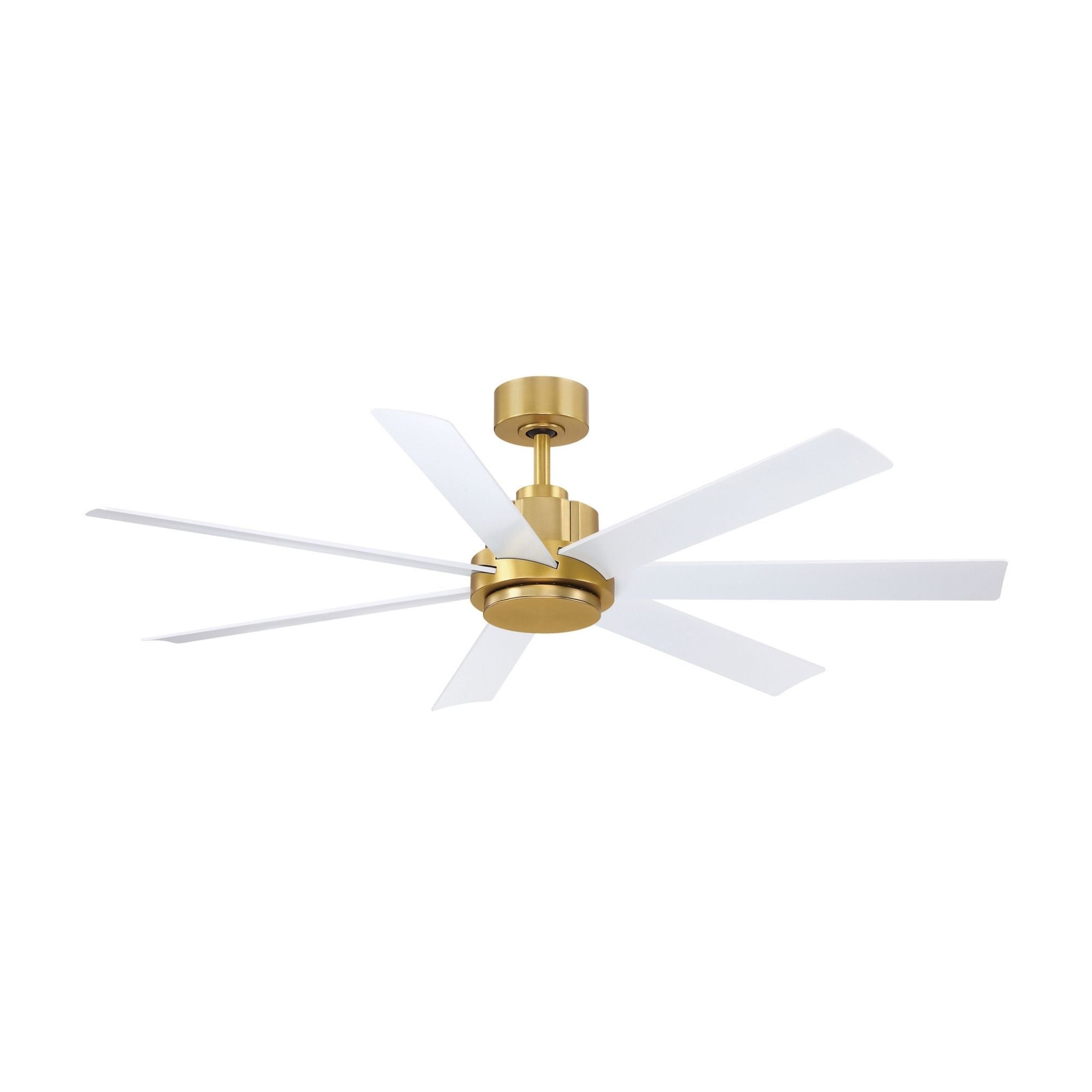 Pendry 56" Brushed Satin Brass and White Damp Rated Ceiling Fan with Remote