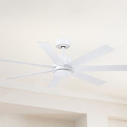 Pendry 56" Matte White Wet Rated Ceiling Fan with Remote