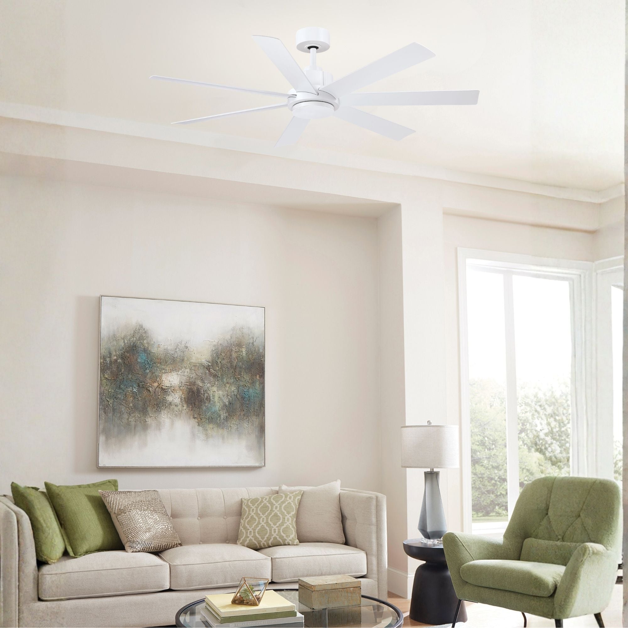 Pendry 56" Matte White Wet Rated Ceiling Fan with Remote