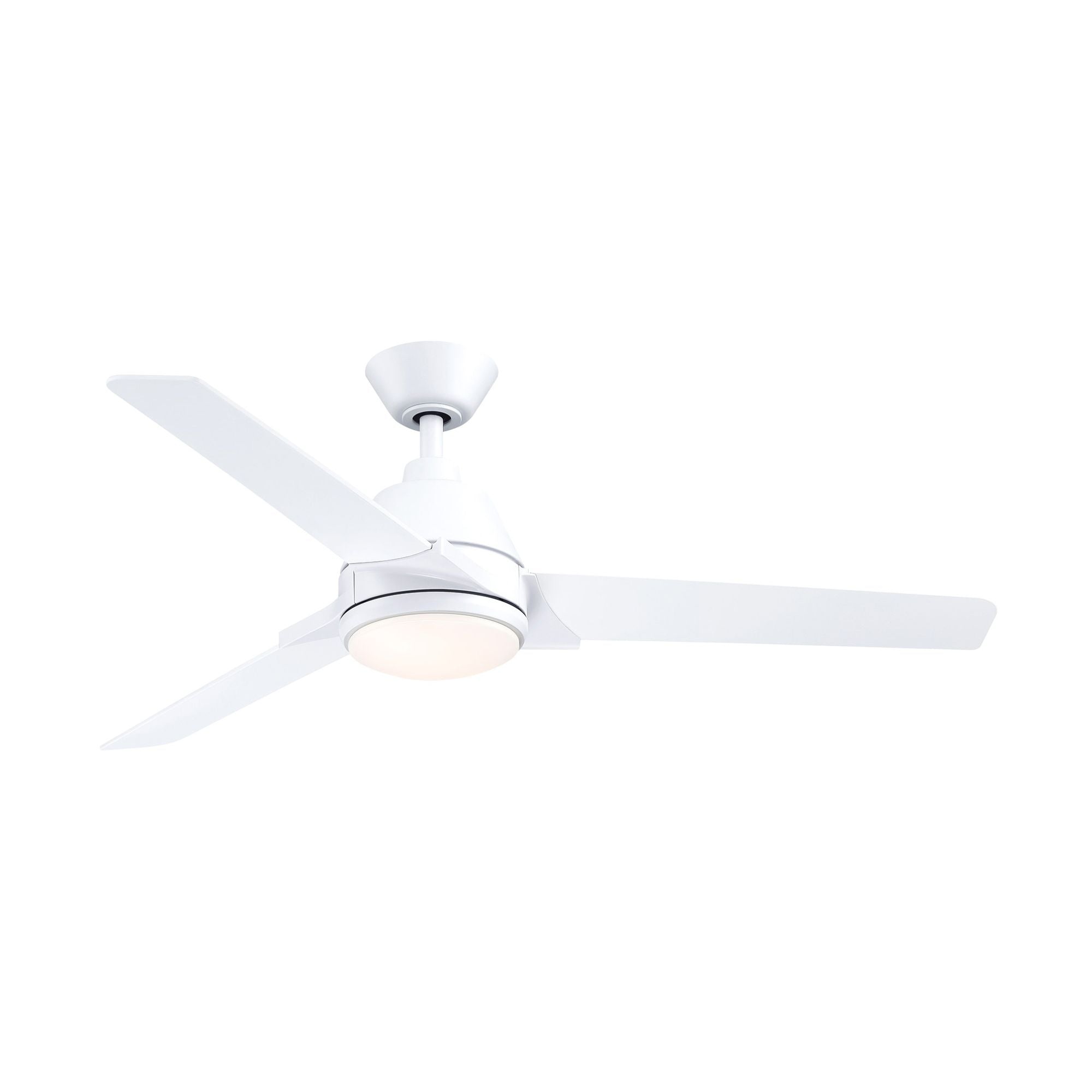 Pyramid 52" Matte White Damp Rated LED Ceiling Fan with Remote