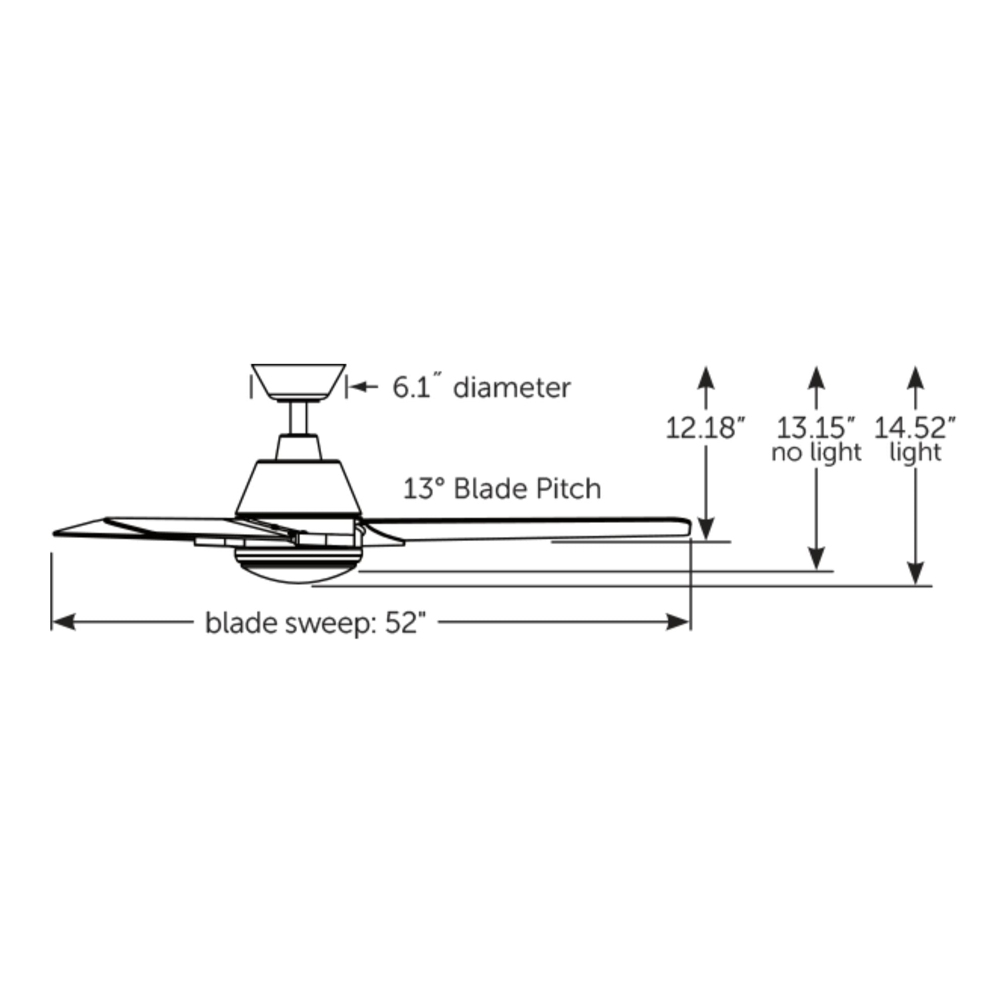 Pyramid 52" Matte White Damp Rated LED Ceiling Fan with Remote