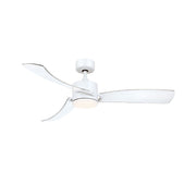 SculptAire 52" Matte White Modern LED Ceiling Fan with Remote, Clear Blades