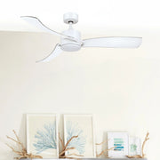 SculptAire 52" Matte White Modern LED Ceiling Fan with Remote, Clear Blades - Bees Lighting