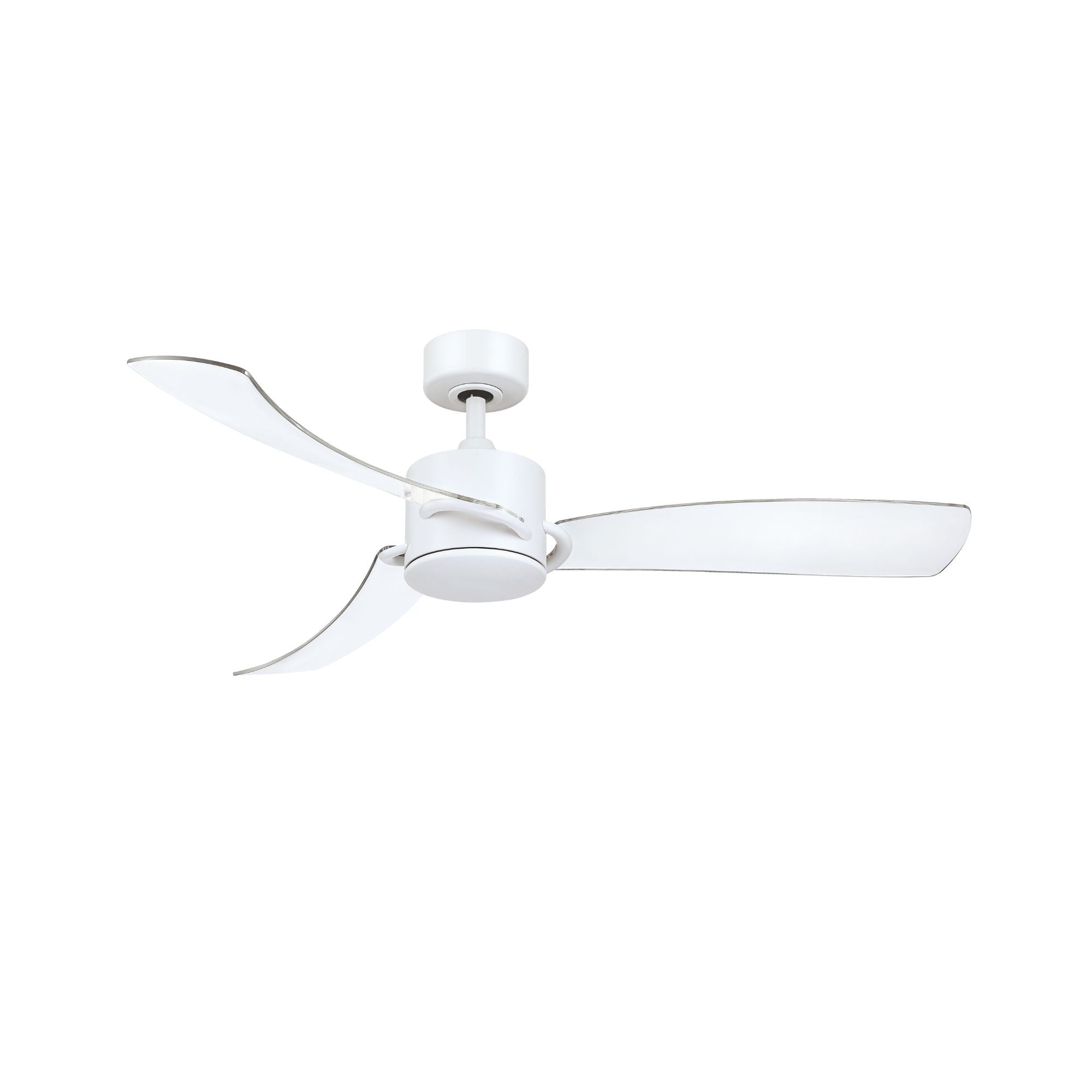 SculptAire 52" Matte White Modern LED Ceiling Fan with Remote, Clear Blades