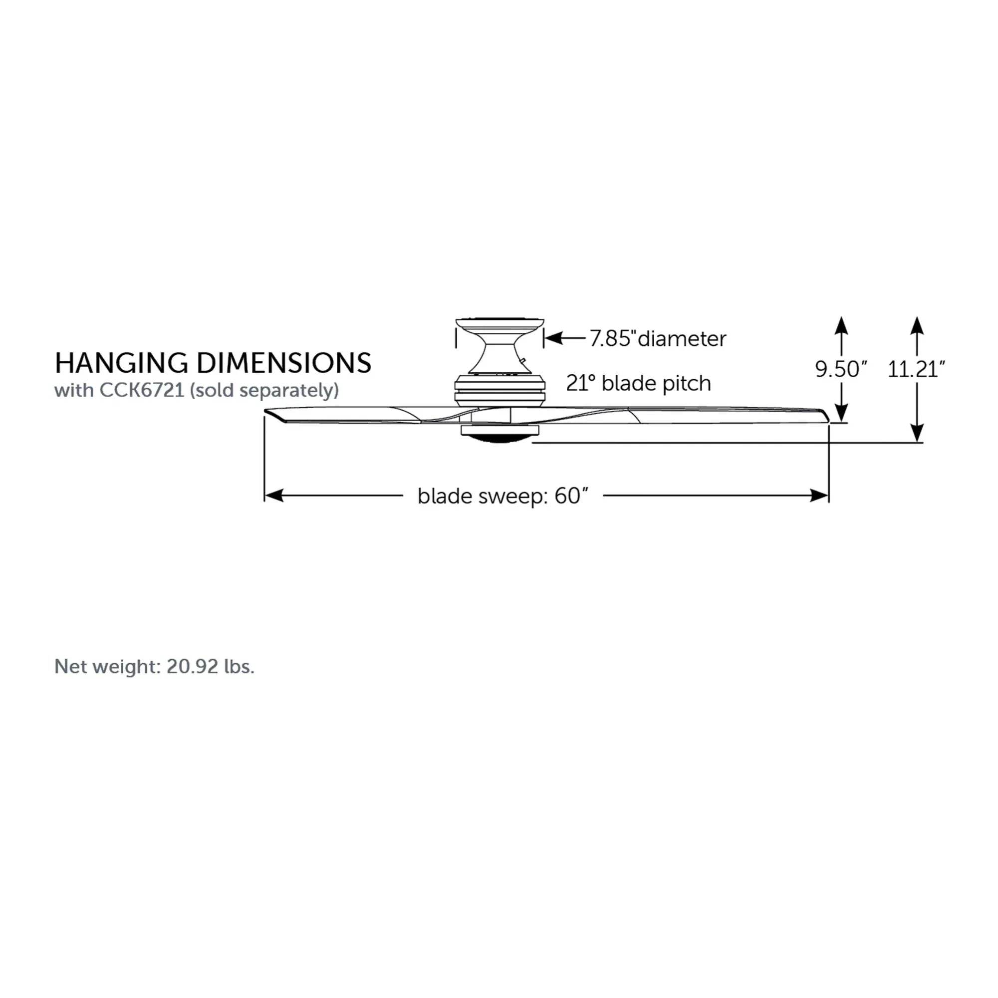 Spitfire Antique Graphite 60" Ceiling Fan Motor, Blades Sold Separately