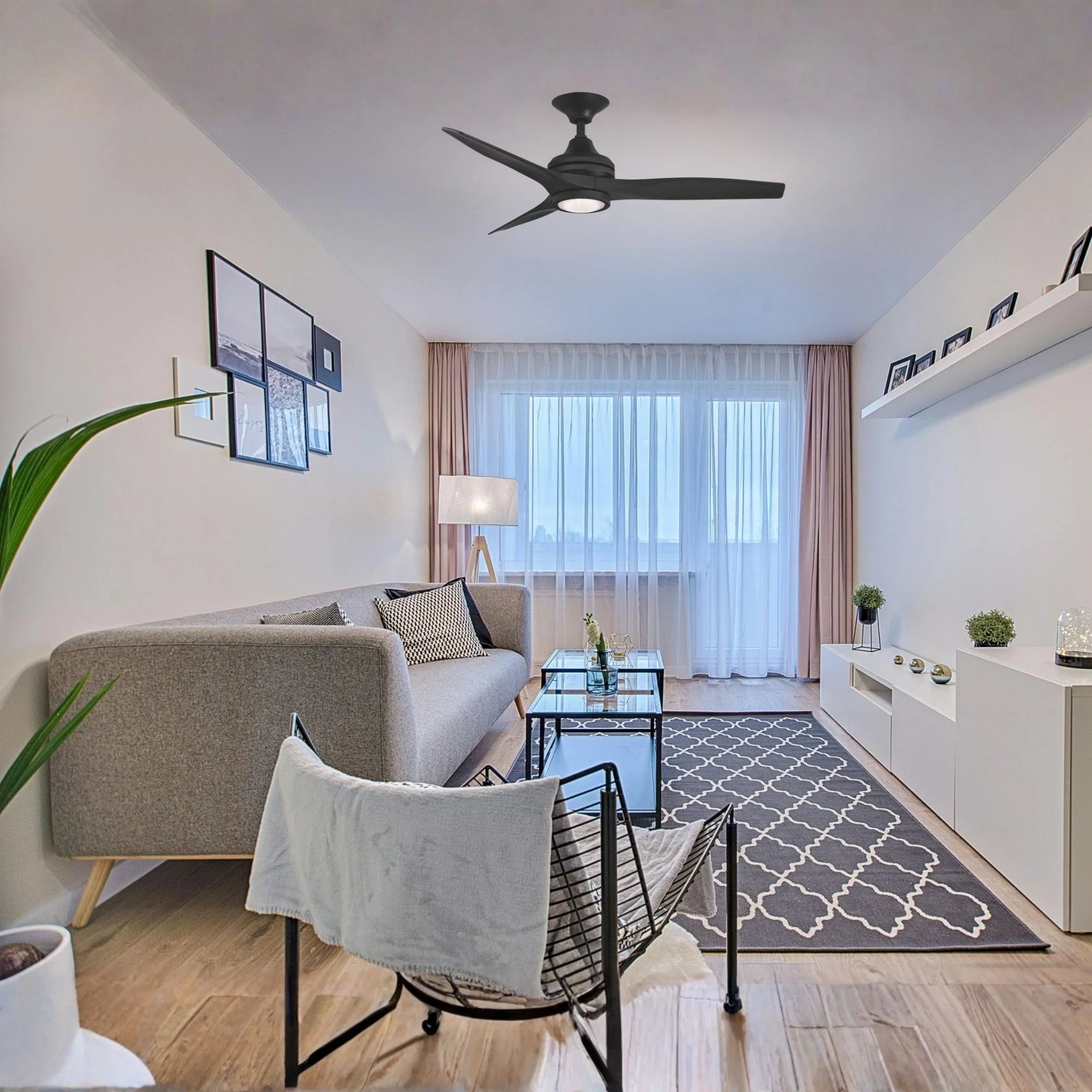 Spitfire Black 48" Ceiling Fan Motor, Blades Sold Separately