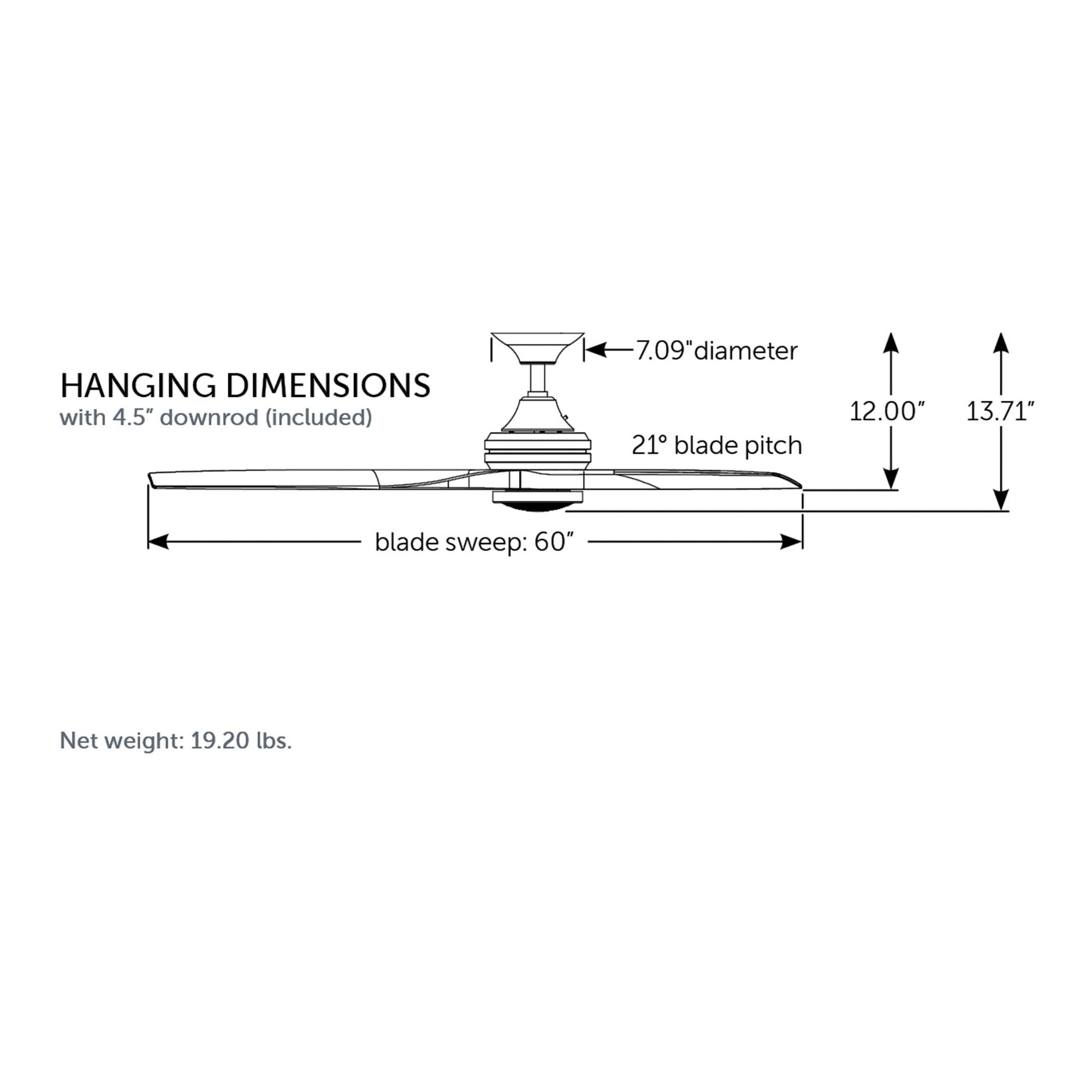 Spitfire Black 60" Ceiling Fan Motor, Blades Sold Separately