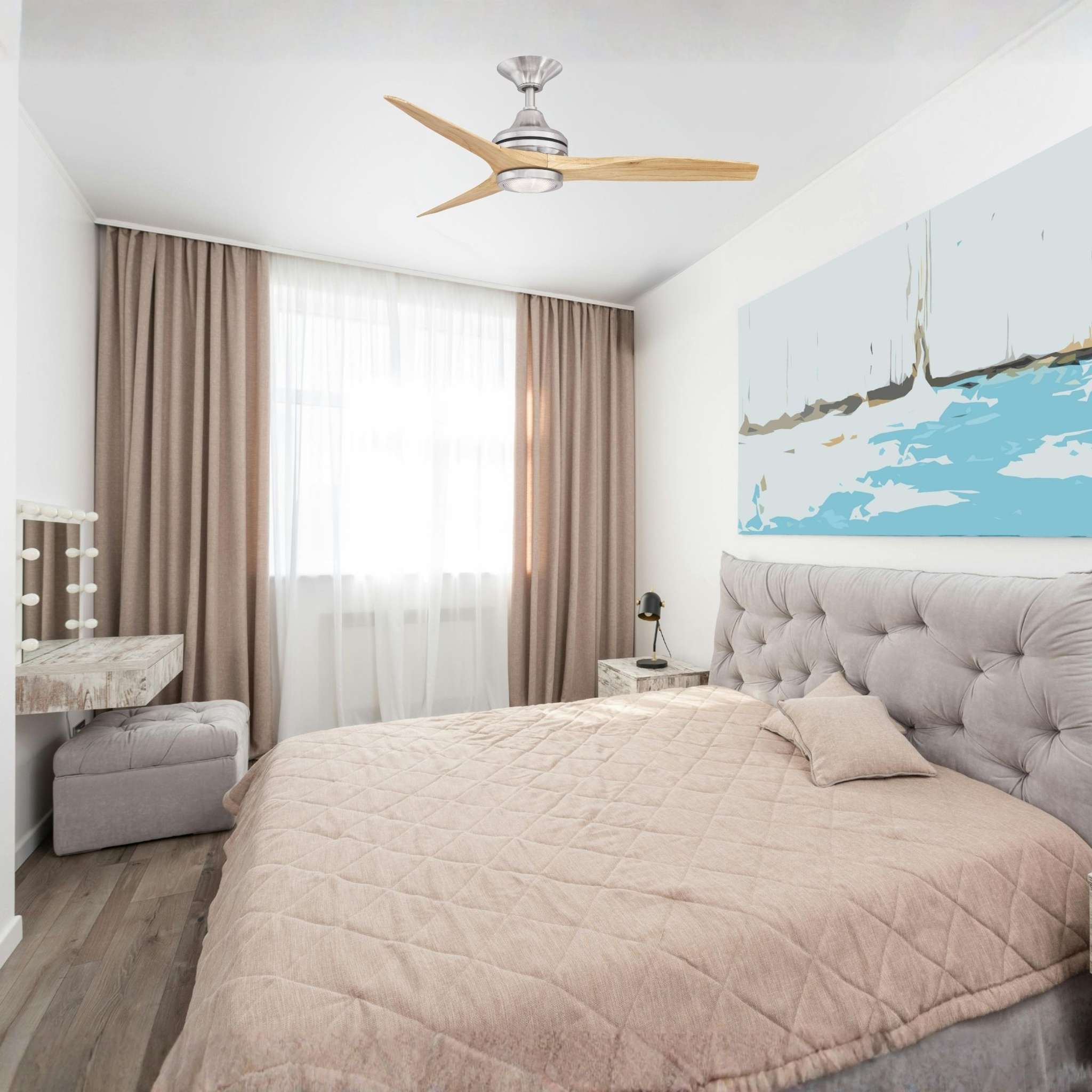 Fanimation Spitfire 48 in AC Ceiling Fan Motor Brushed Nickel - Blades Sold Separately