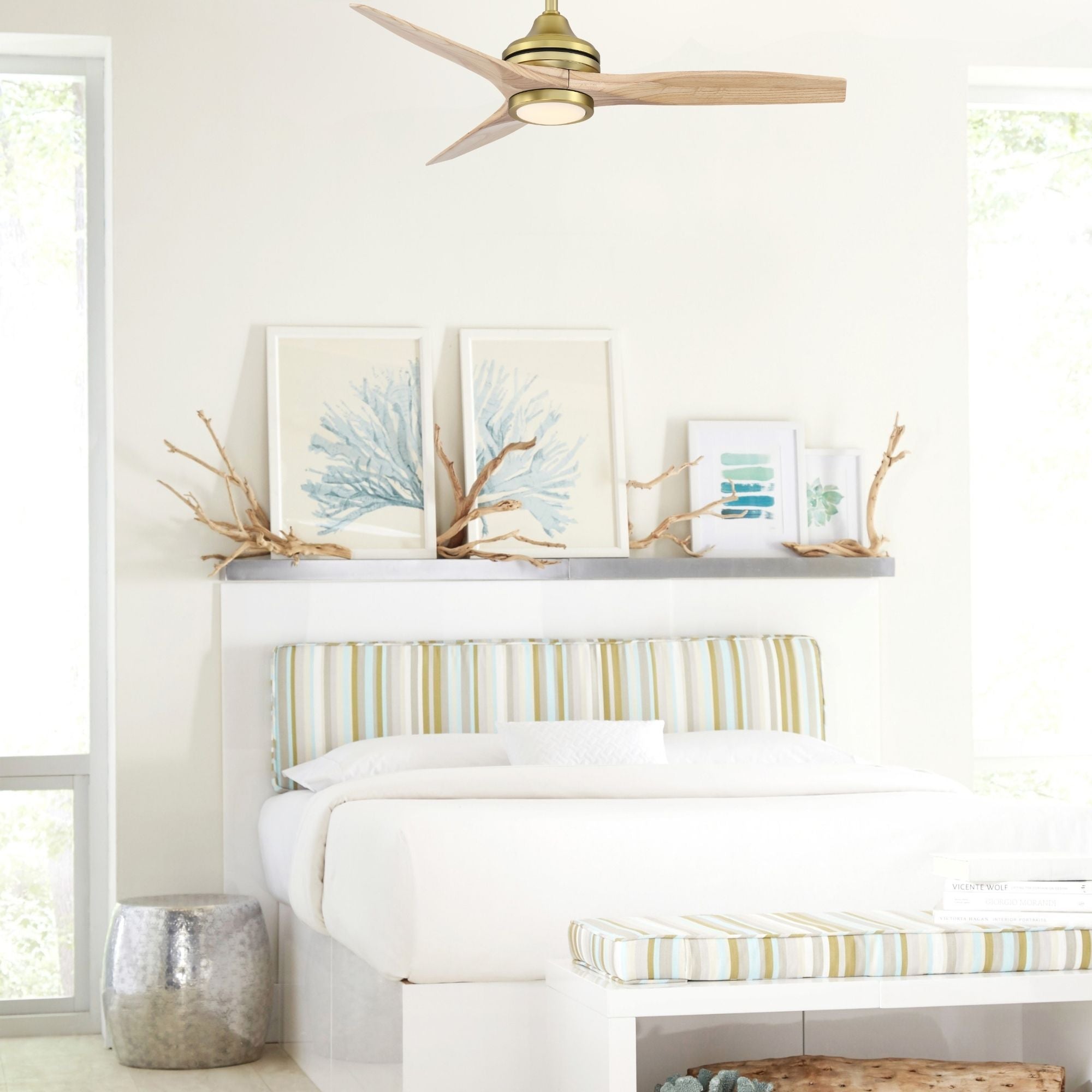 Spitfire Brushed Brass 48" Ceiling Fan Motor, Blades Sold Separately