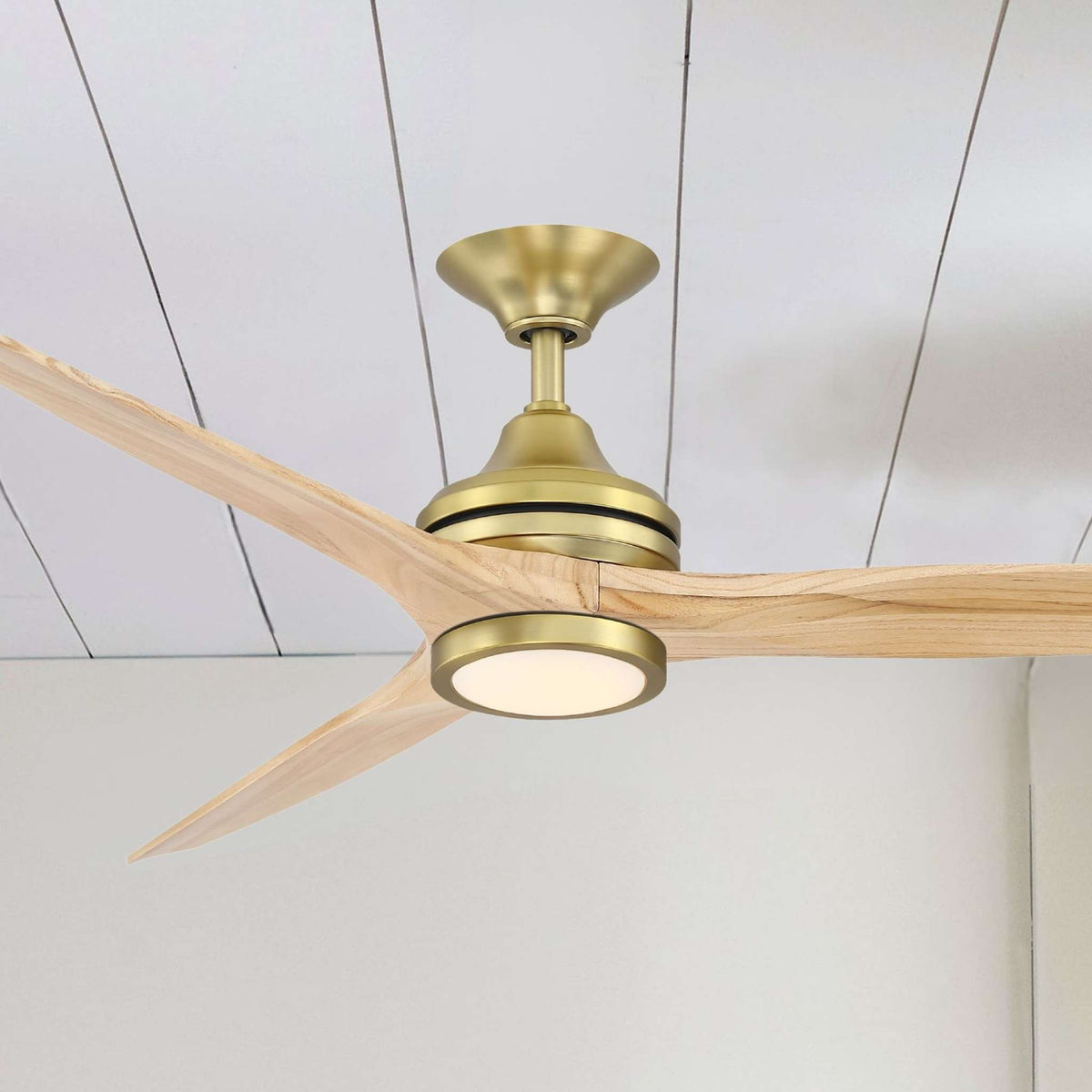 Fanimation Spitfire 60 in AC Ceiling Fan Motor Brushed Satin Brass - Blades Sold Separately