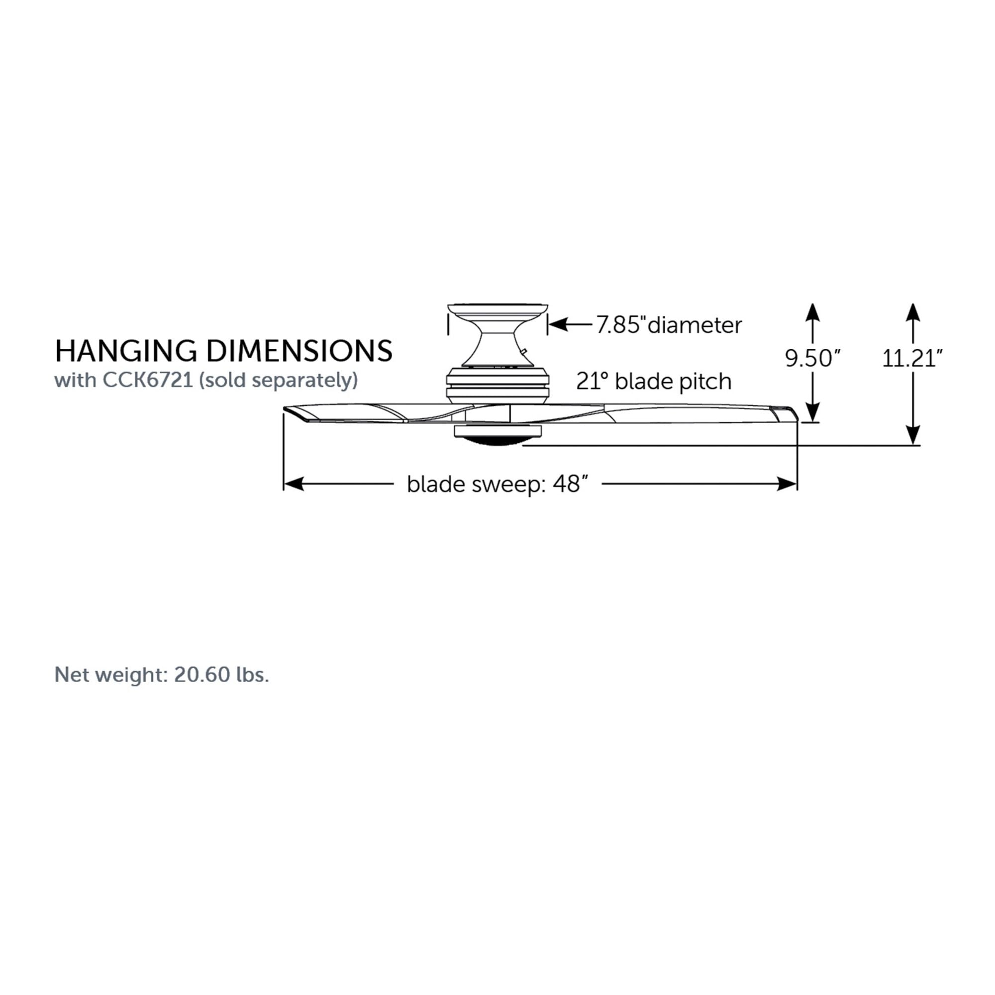 Spitfire Matte White 48" Ceiling Fan Motor, Blades Sold Separately