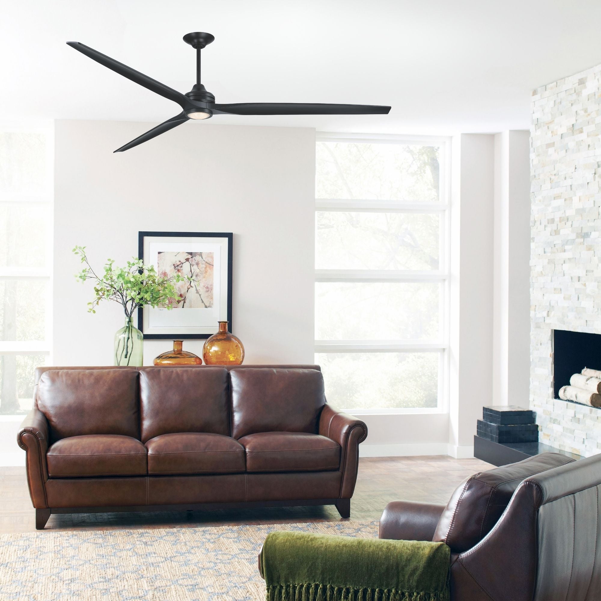 Spitfire DC Black 96" Ceiling Fan Motor, Blades Sold Separately