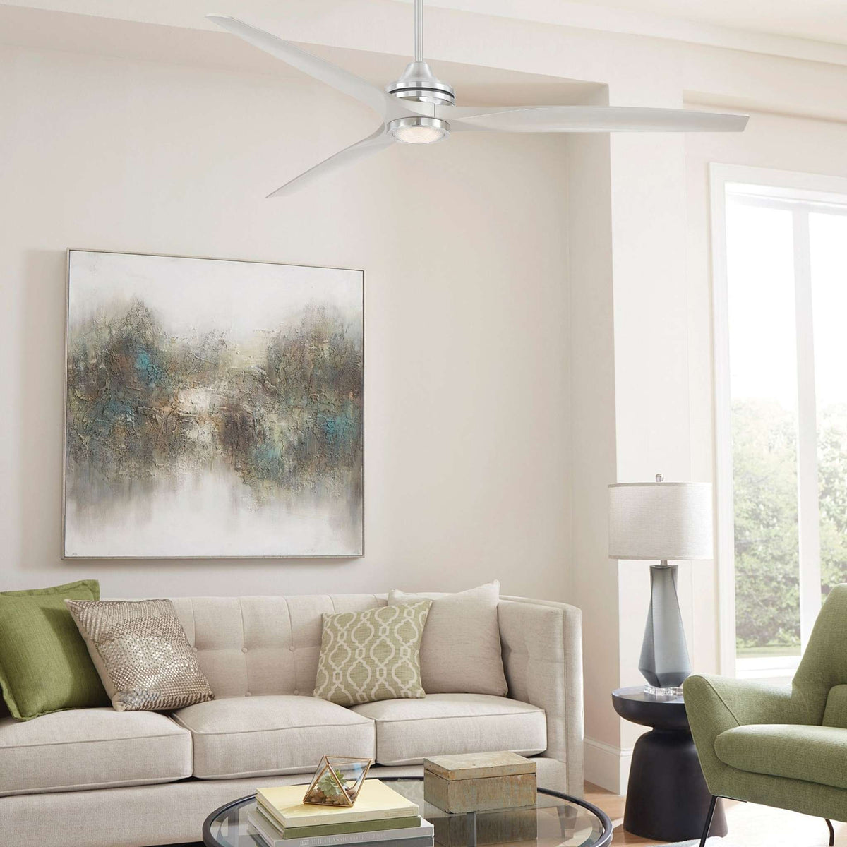 Fanimation Spitfire 72 in DC Ceiling Fan Motor Brushed Nickel - Blades Sold Separately