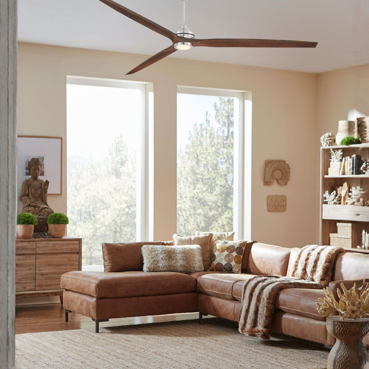 Fanimation Spitfire 96 in DC Ceiling Fan Motor Brushed Nickel - Blades Sold Separately