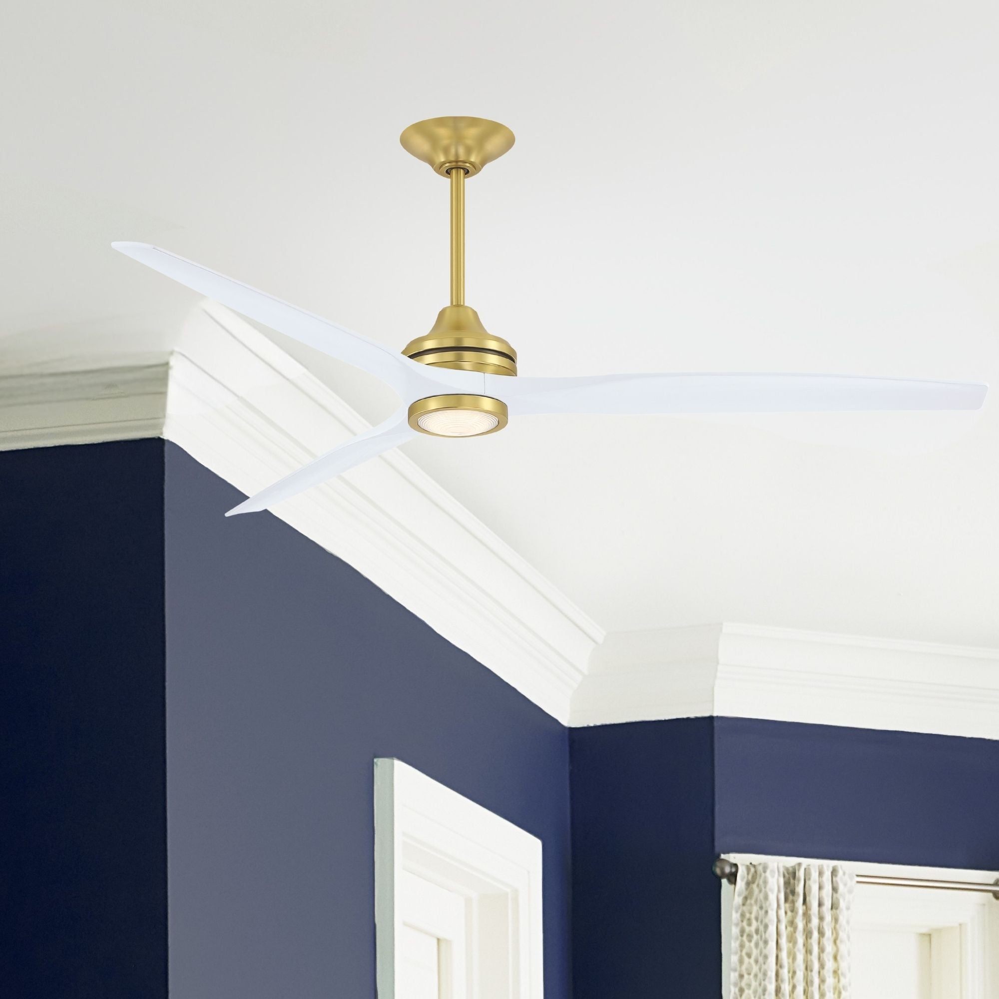 Spitfire DC Brushed Brass 72" Ceiling Fan Motor, Blades Sold Separately