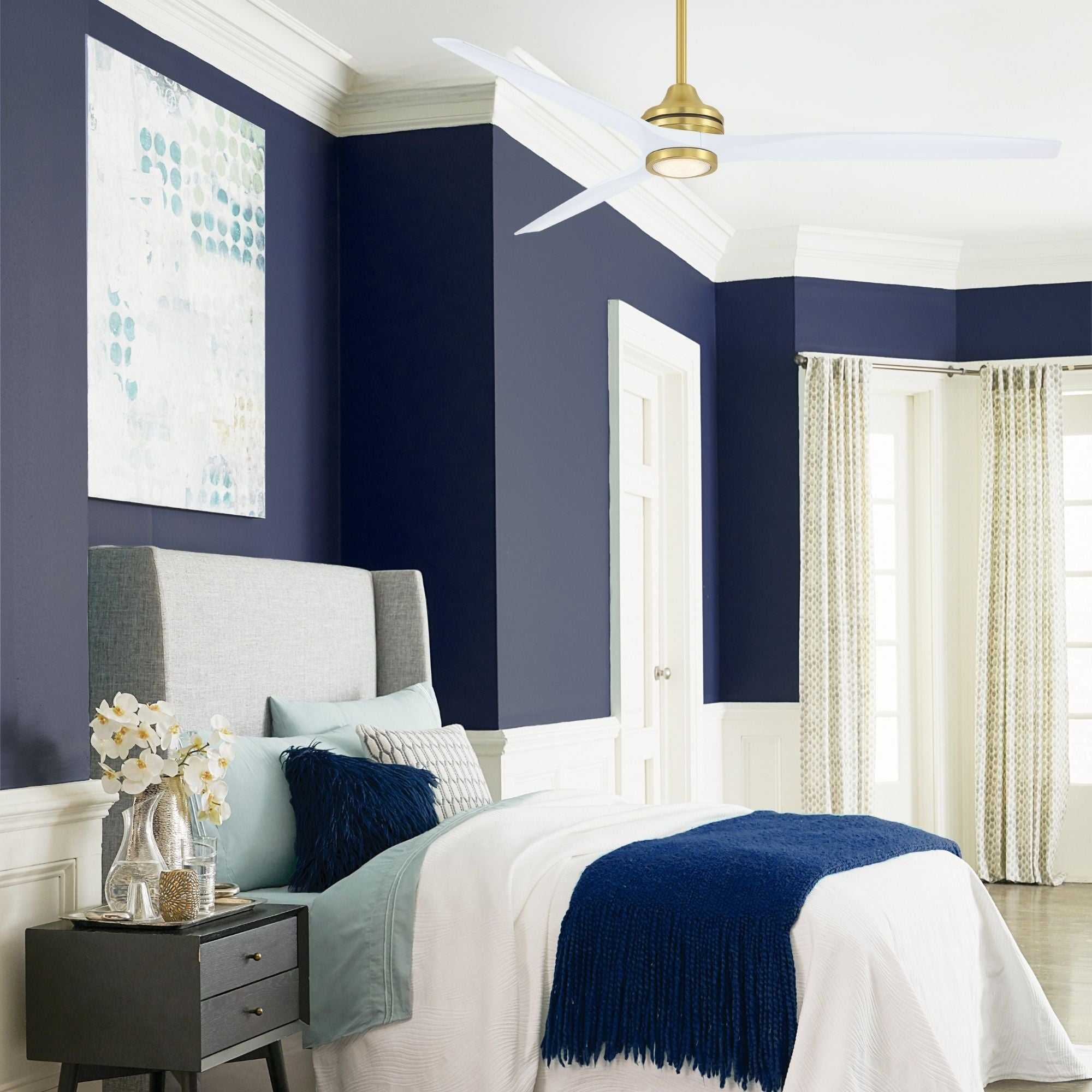 Spitfire DC Brushed Brass 72" Ceiling Fan Motor, Blades Sold Separately