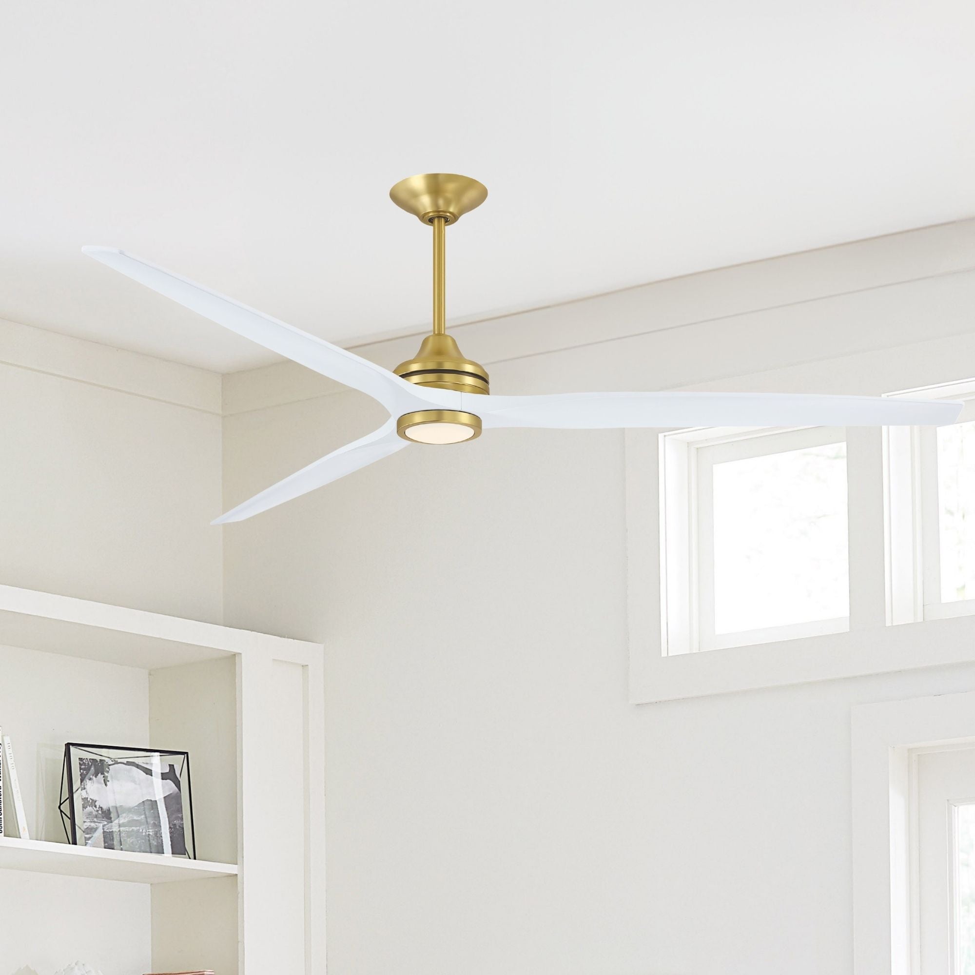 Spitfire DC Brushed Brass 84" Ceiling Fan Motor, Blades Sold Separately