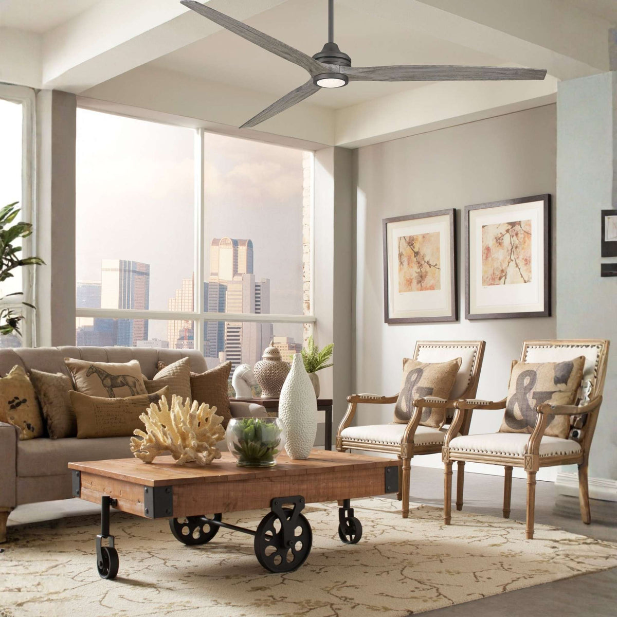 Fanimation Spitfire 84 in DC Ceiling Fan Motor Matte Greige - Blades Sold Separately