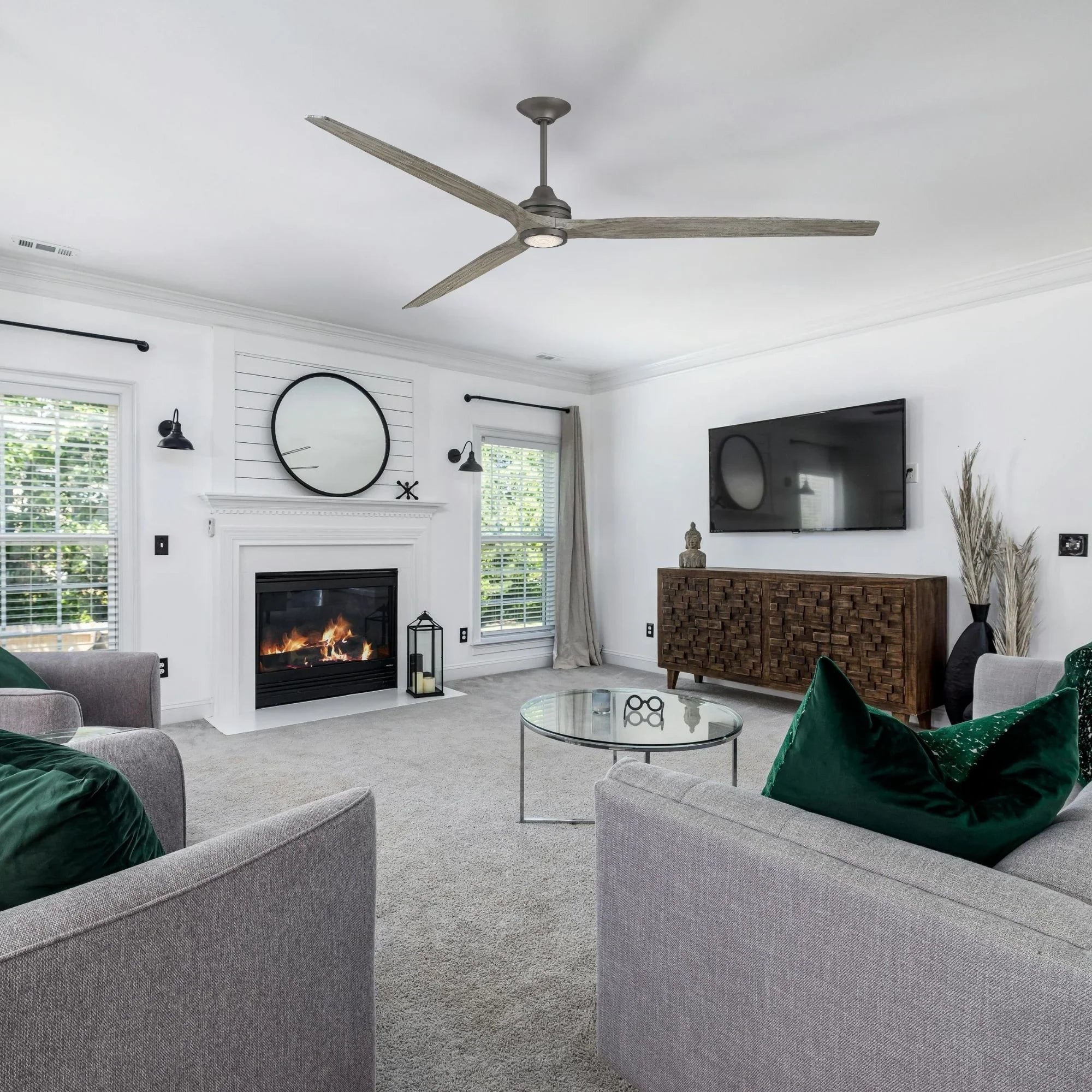 Spitfire DC Matte Greige 96" Ceiling Fan Motor, Blades Sold Separately