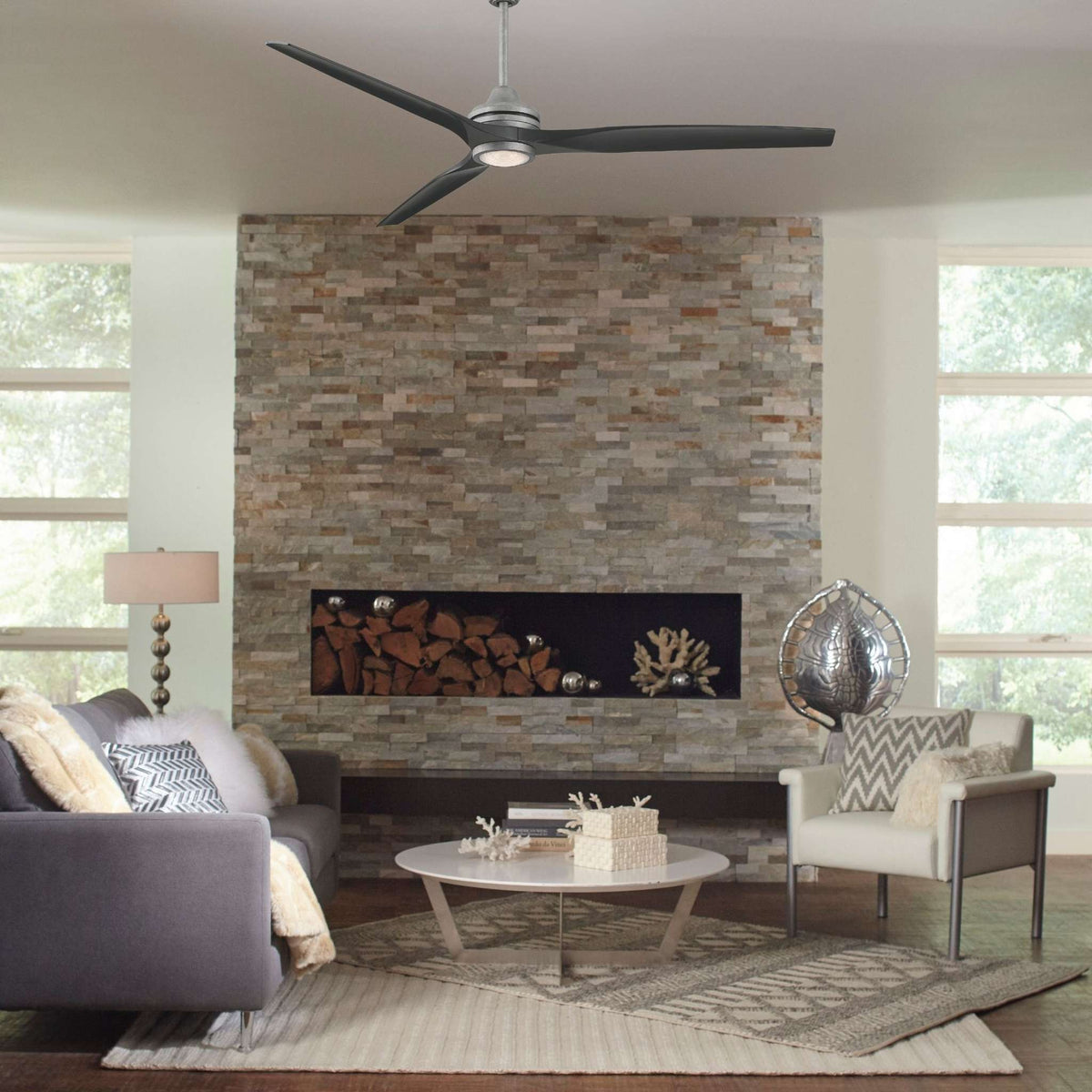 Fanimation Spitfire 72 in DC Ceiling Fan Motor Galvanized - Blades Sold Separately