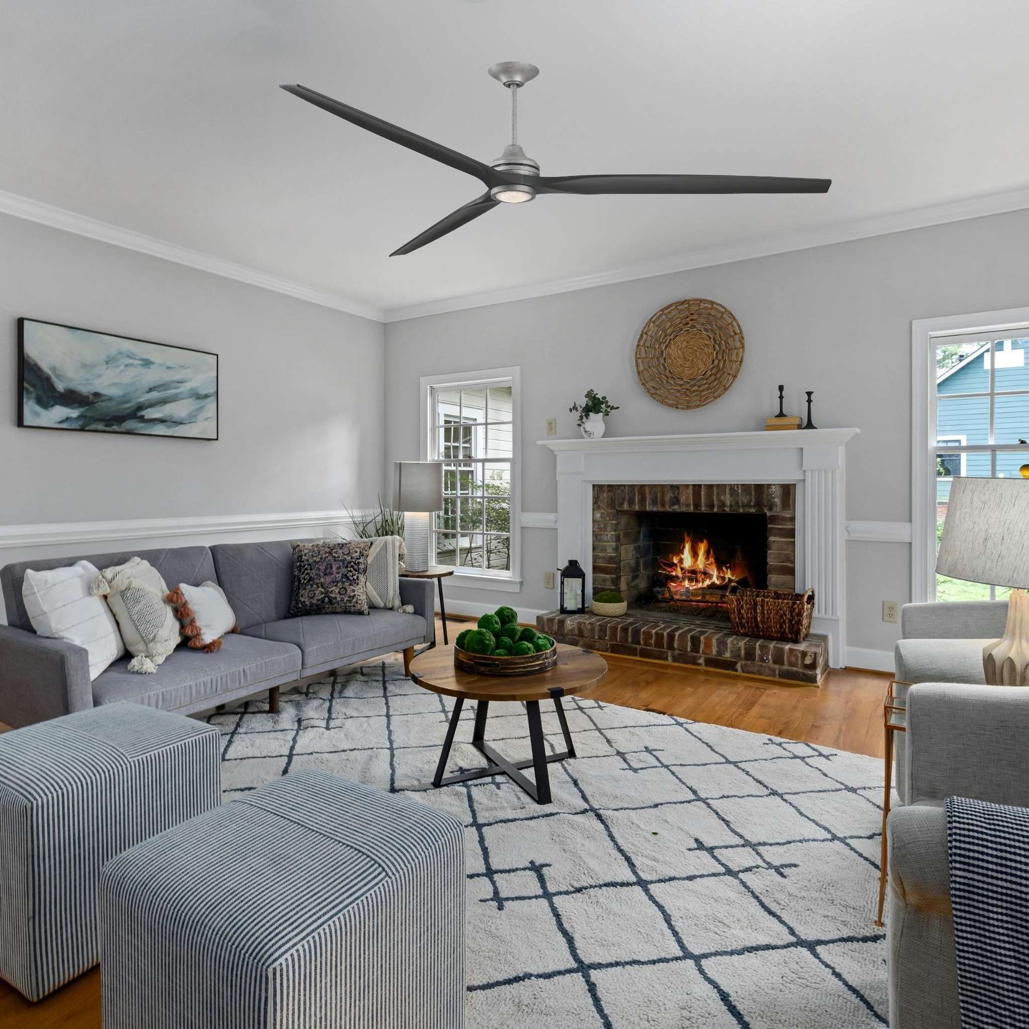 Spitfire DC Galvanized 96" Ceiling Fan Motor, Blades Sold Separately