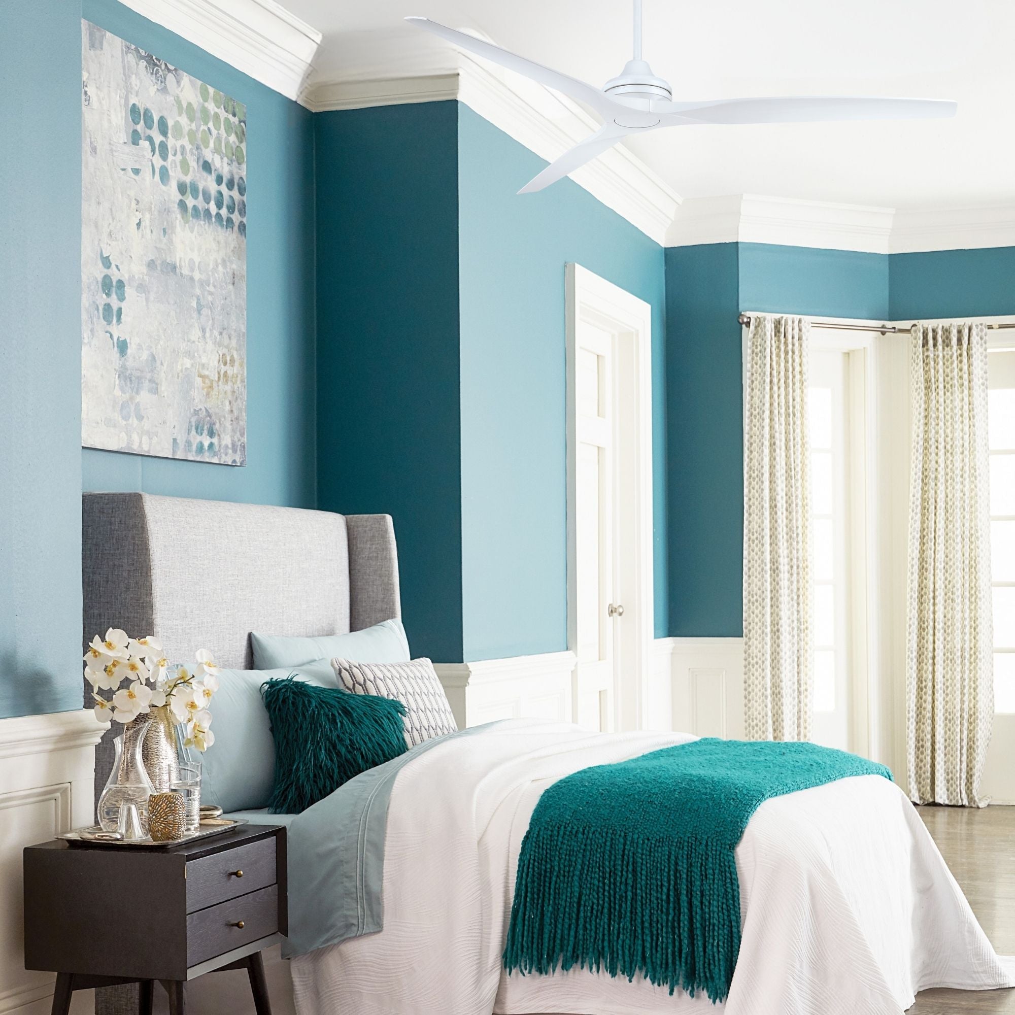 Spitfire DC Matte White 72" Ceiling Fan Motor, Blades Sold Separately