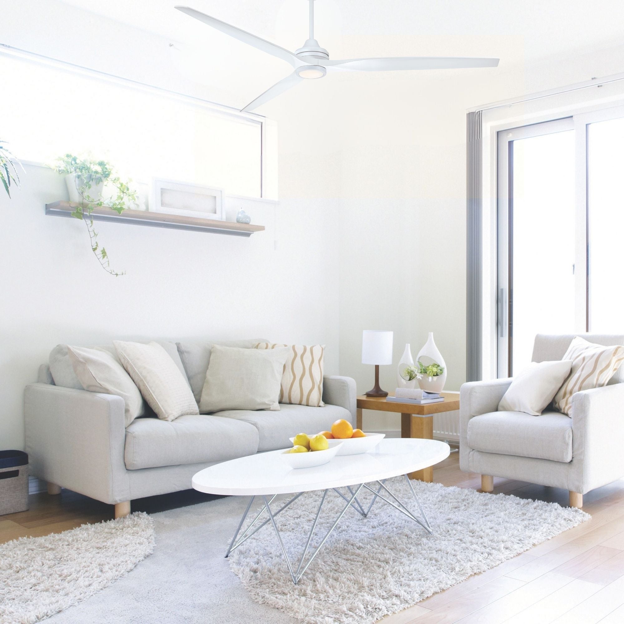 Spitfire DC Matte White 84" Ceiling Fan Motor, Blades Sold Separately