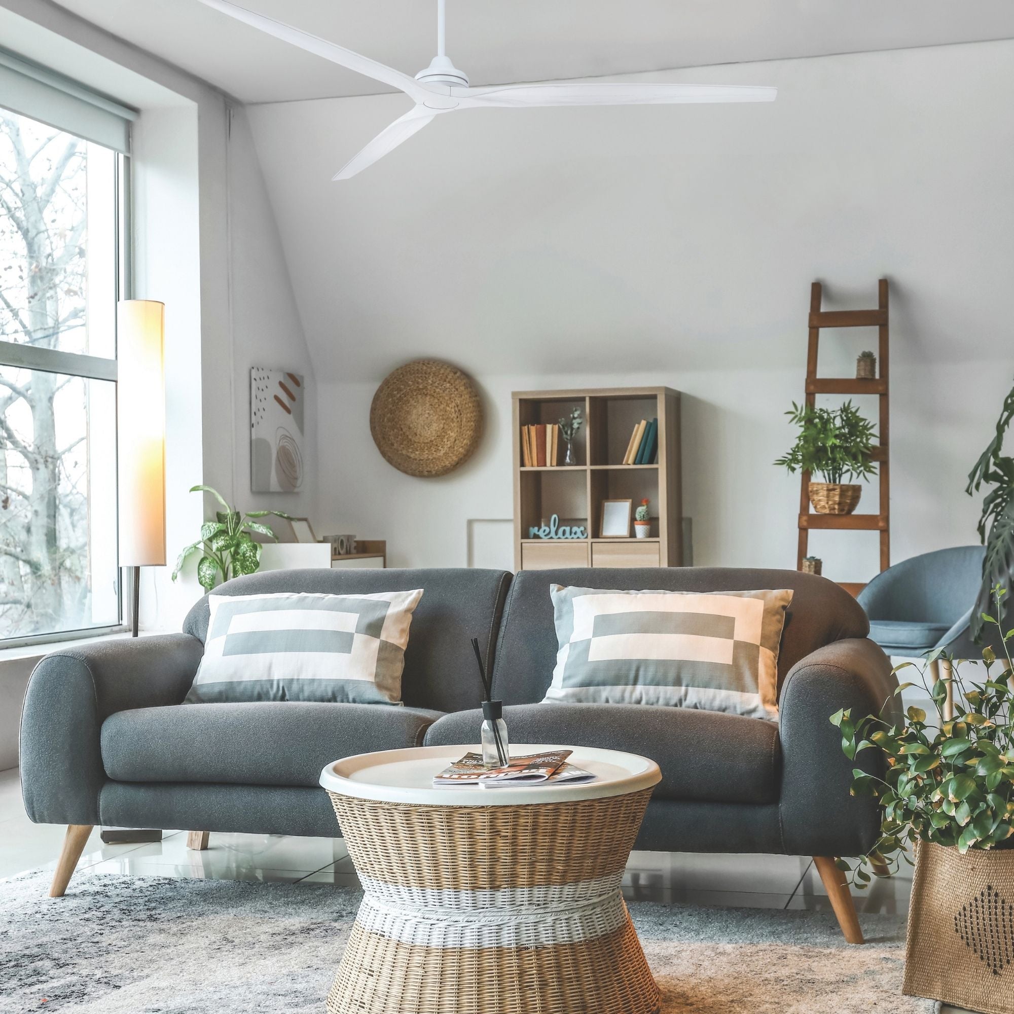 Spitfire DC Matte White 96" Ceiling Fan Motor, Blades Sold Separately