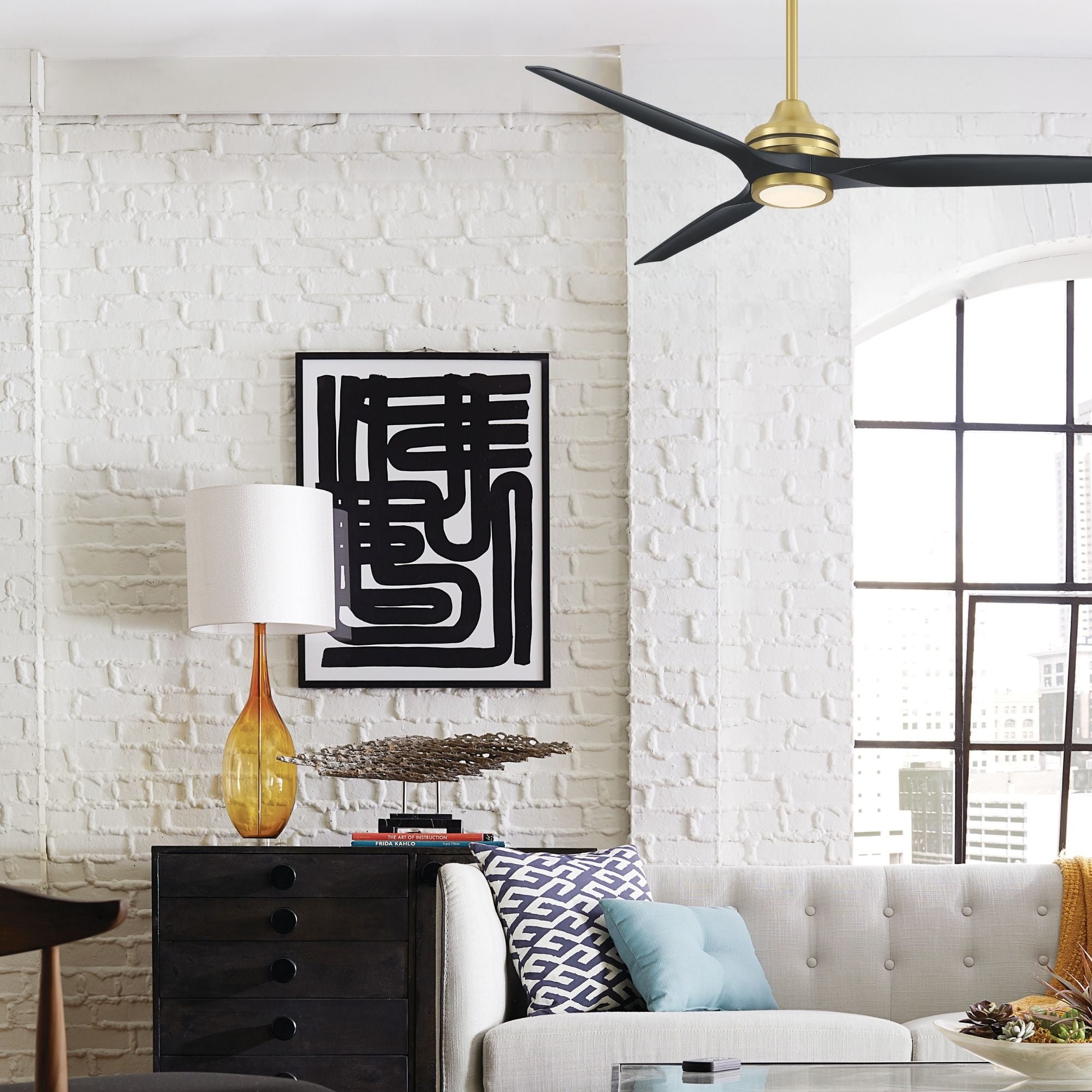 Spitfire DC Ceiling Fan CCT LED Light Kit, Brushed Satin Brass Finish