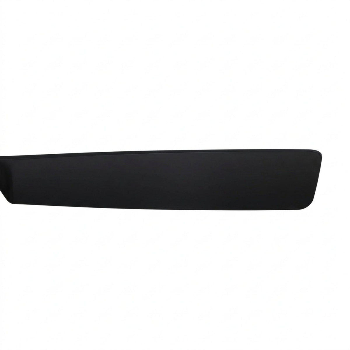 Black ceiling fan blade with sleek flat design and smooth finish