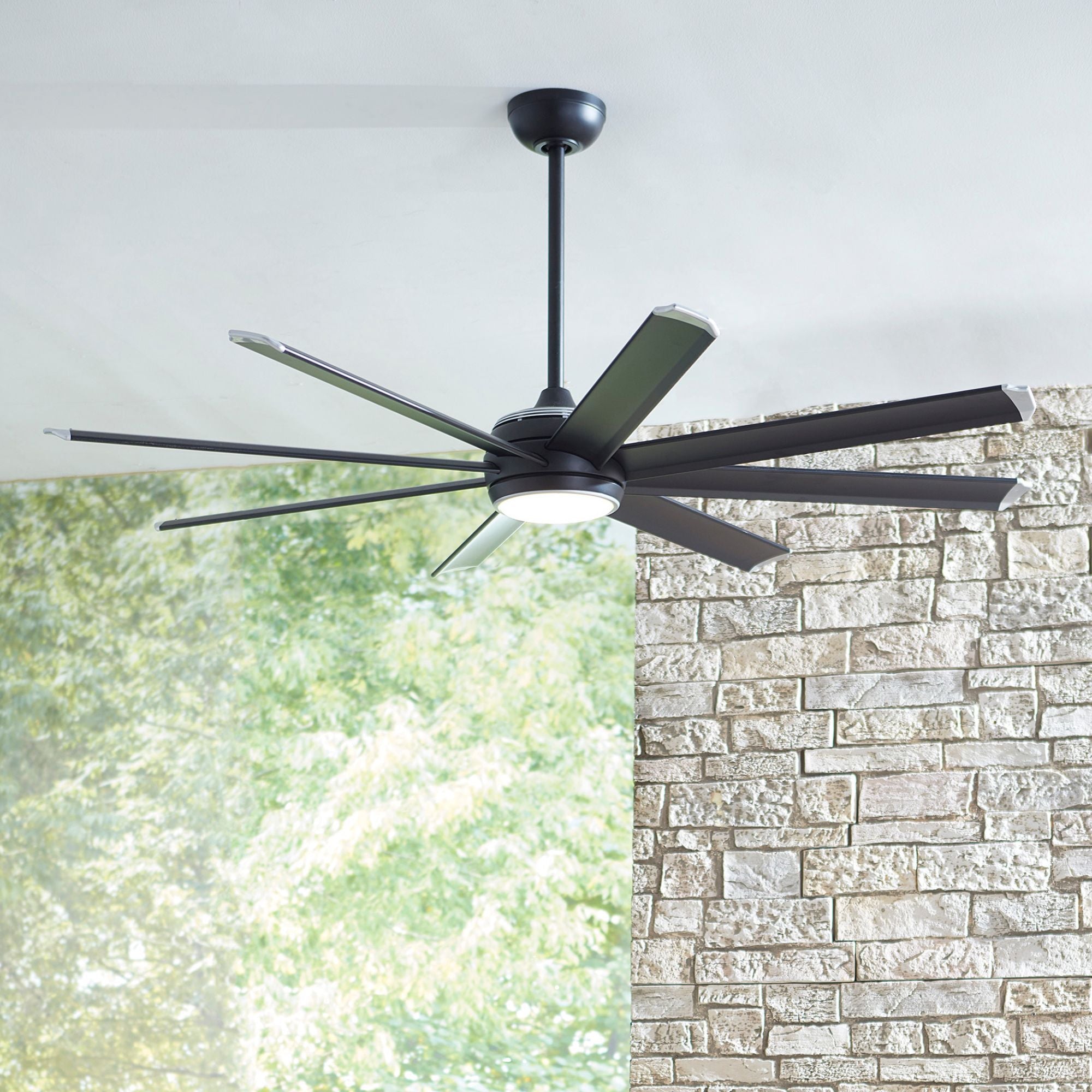 Stellar Custom Black Ceiling Fan Motor & Light, Blades Sold Separately