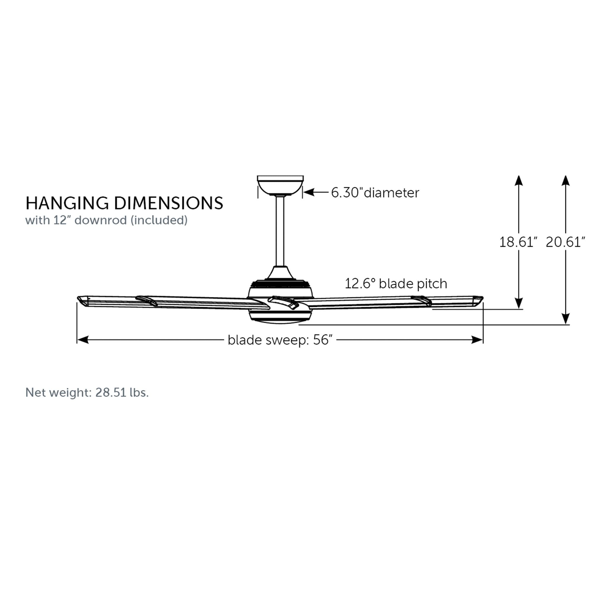 Stellar Custom Black Ceiling Fan Motor & Light, Blades Sold Separately