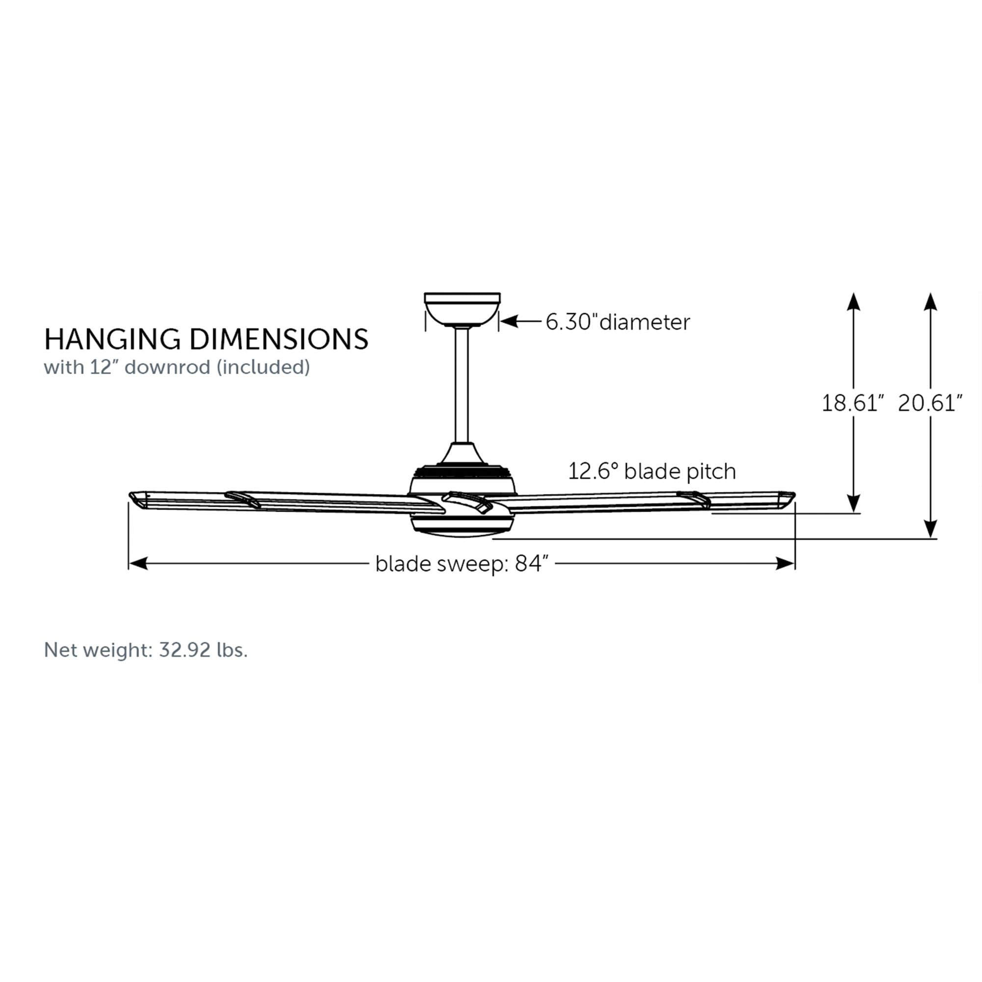 Stellar Custom Black Ceiling Fan Motor & Light, Blades Sold Separately