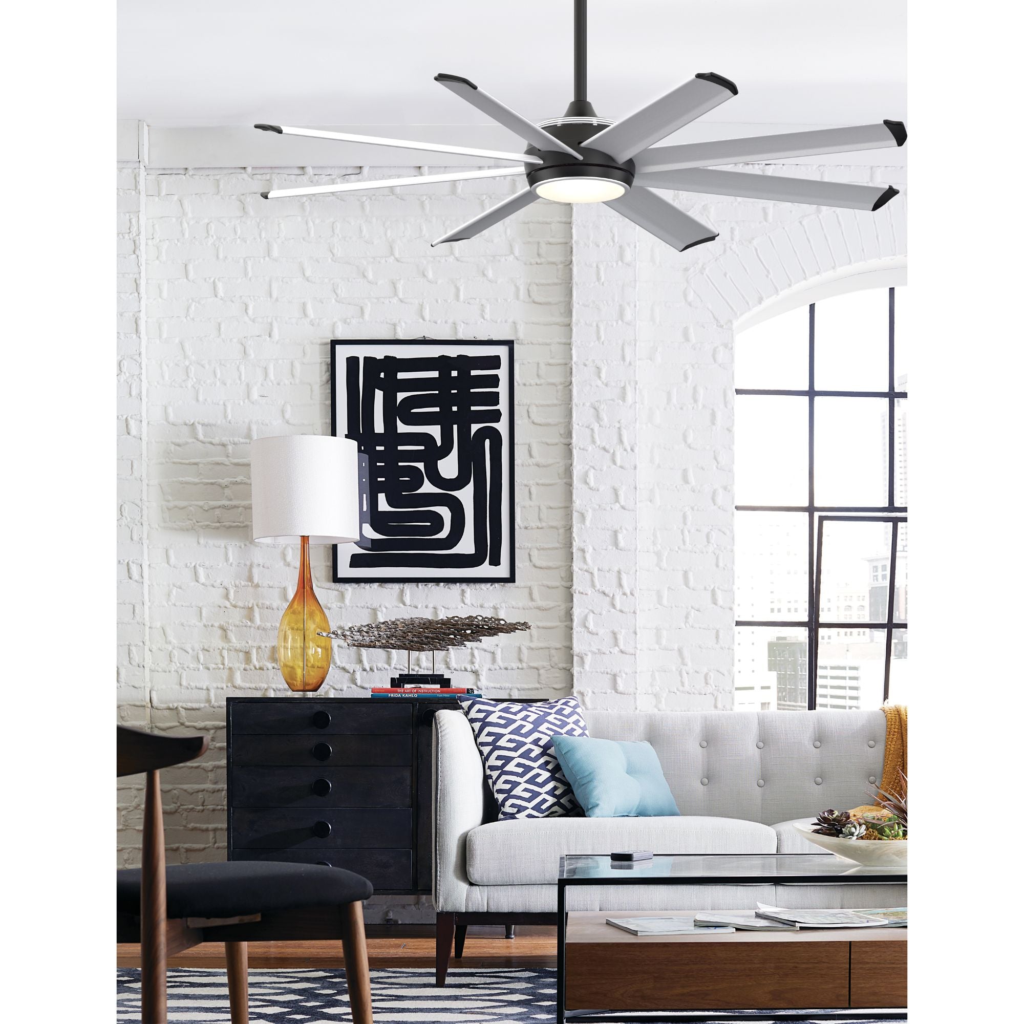 Stellar Custom Black Ceiling Fan Motor & Light, Blades Sold Separately