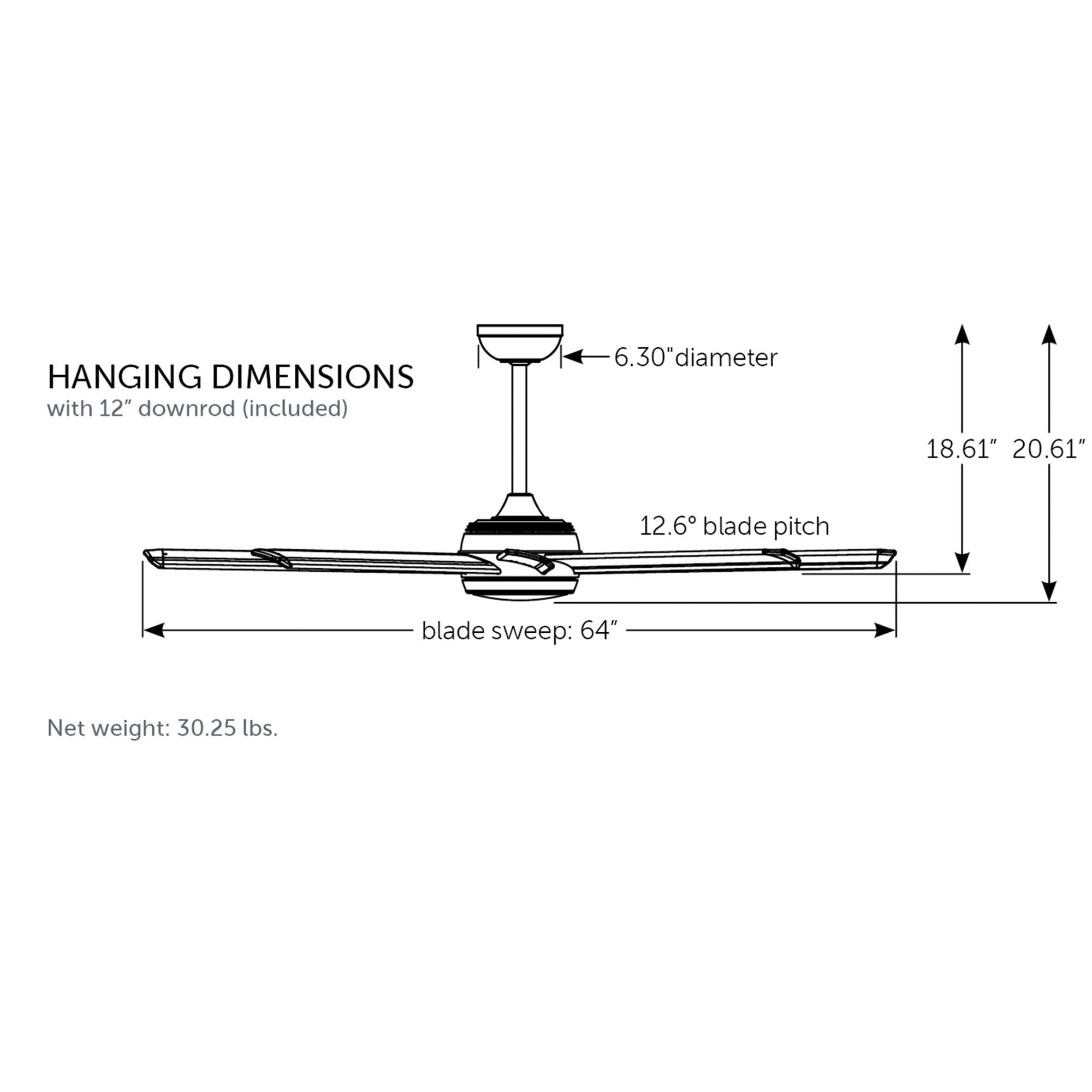 Stellar Custom Silver Ceiling Fan Motor & Light, Blades Sold Separately