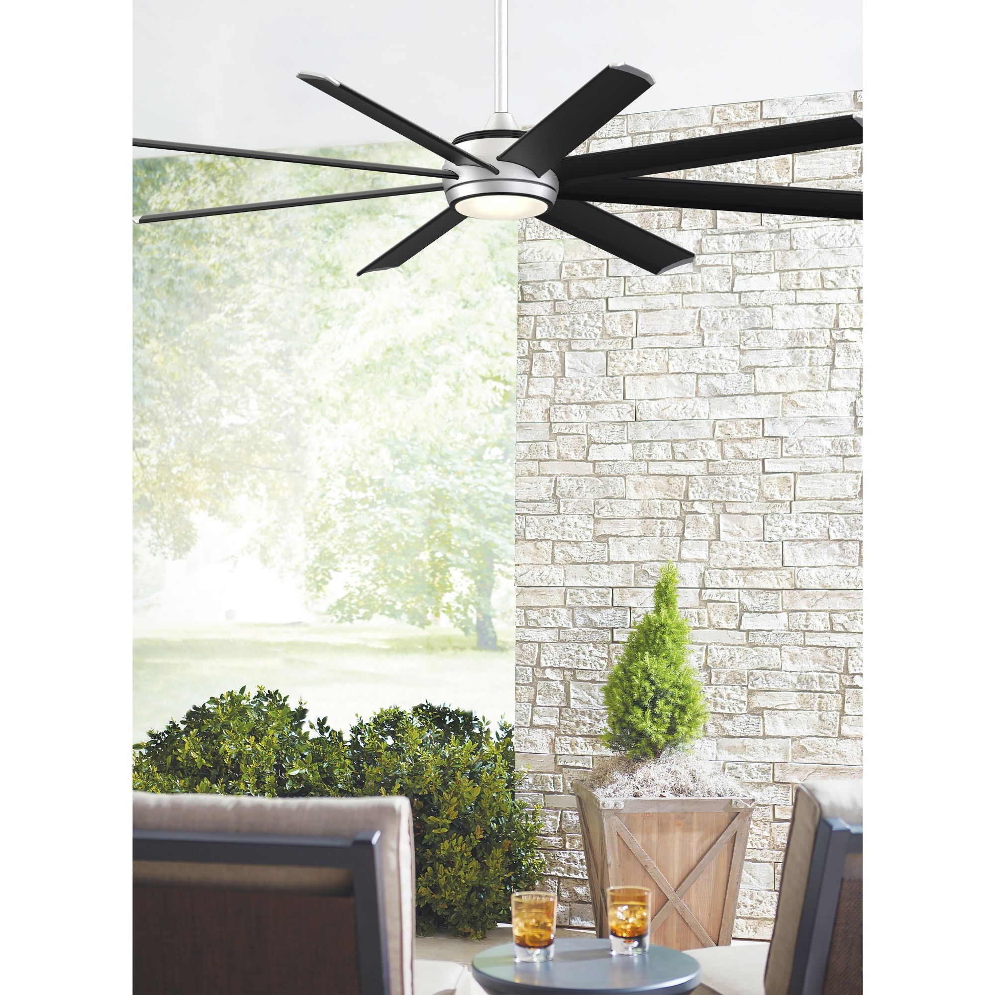Stellar Custom Silver Ceiling Fan Motor & Light, Blades Sold Separately