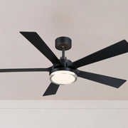 TorchAire 52" Black Ceiling Fan with LED CCT Select Light Kit