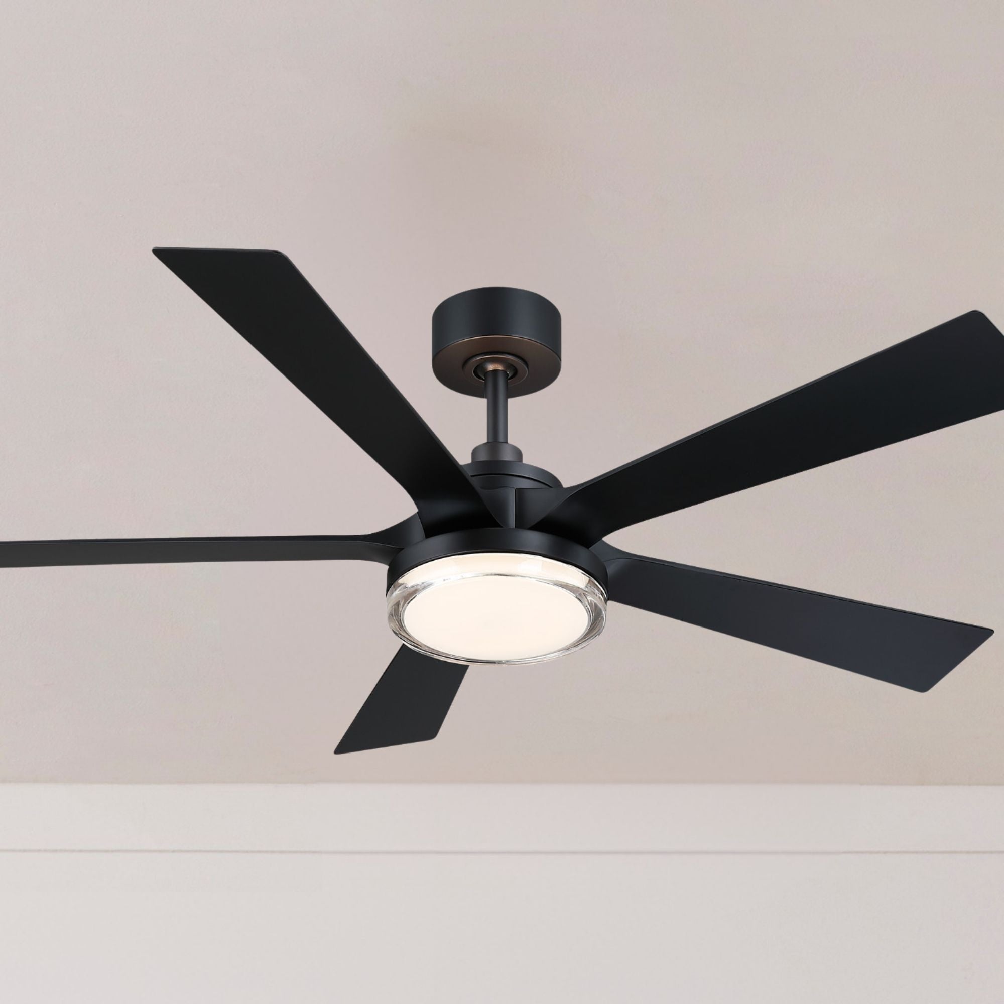 TorchAire 52" Black Ceiling Fan with LED CCT Select Light Kit