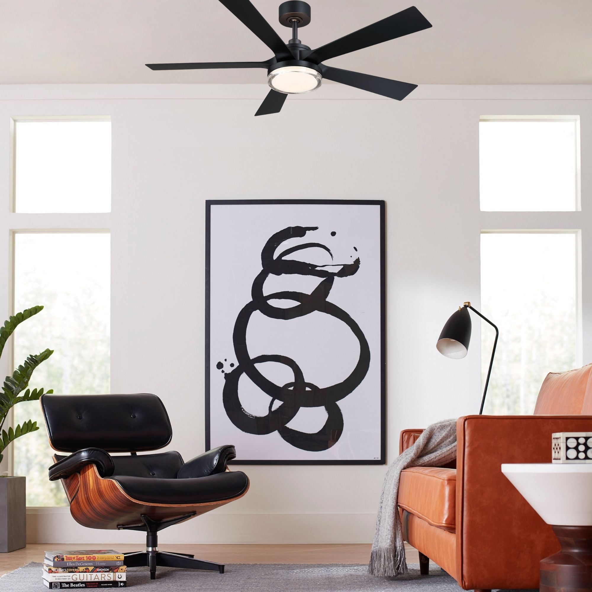 TorchAire 52" Black Ceiling Fan with LED CCT Select Light Kit