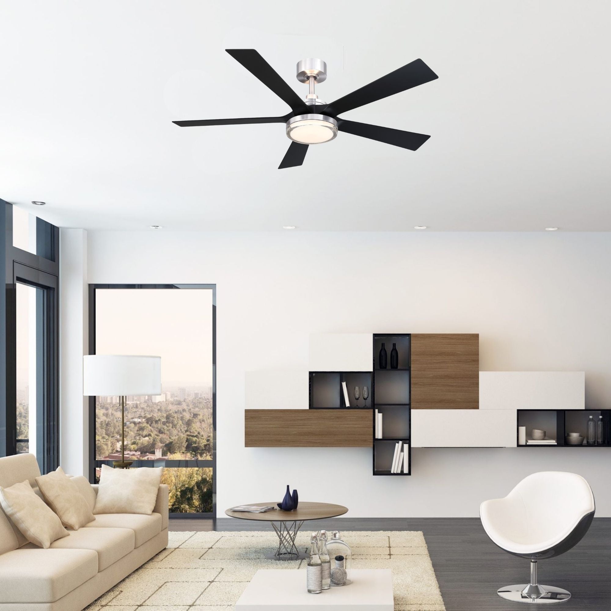 TorchAire 52" Nickel Ceiling Fan with LED CCT Select Light Kit