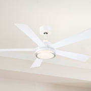 TorchAire 52" White Ceiling Fan with LED CCT Select Light Kit
