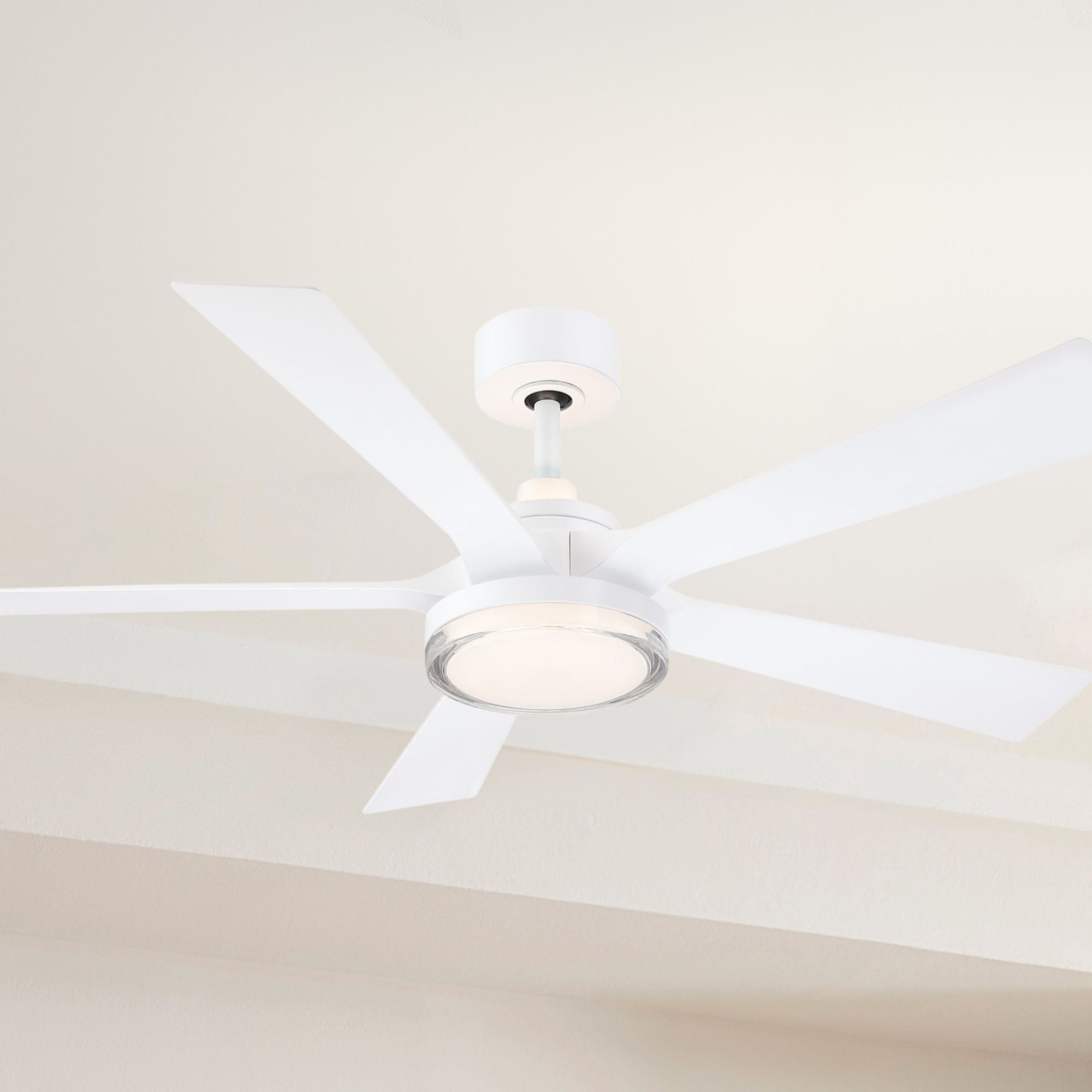 TorchAire 52" White Ceiling Fan with LED CCT Select Light Kit