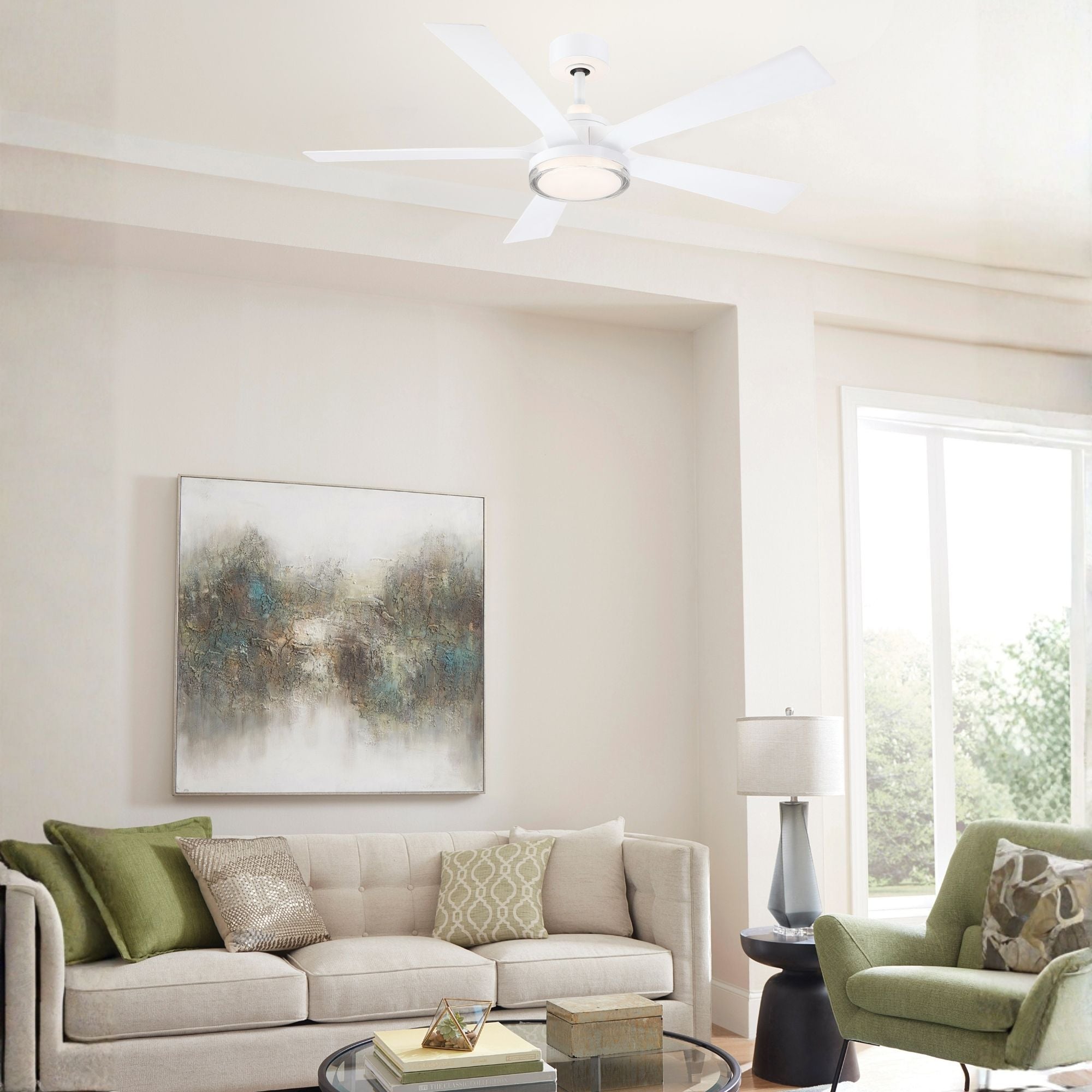 TorchAire 52" White Ceiling Fan with LED CCT Select Light Kit