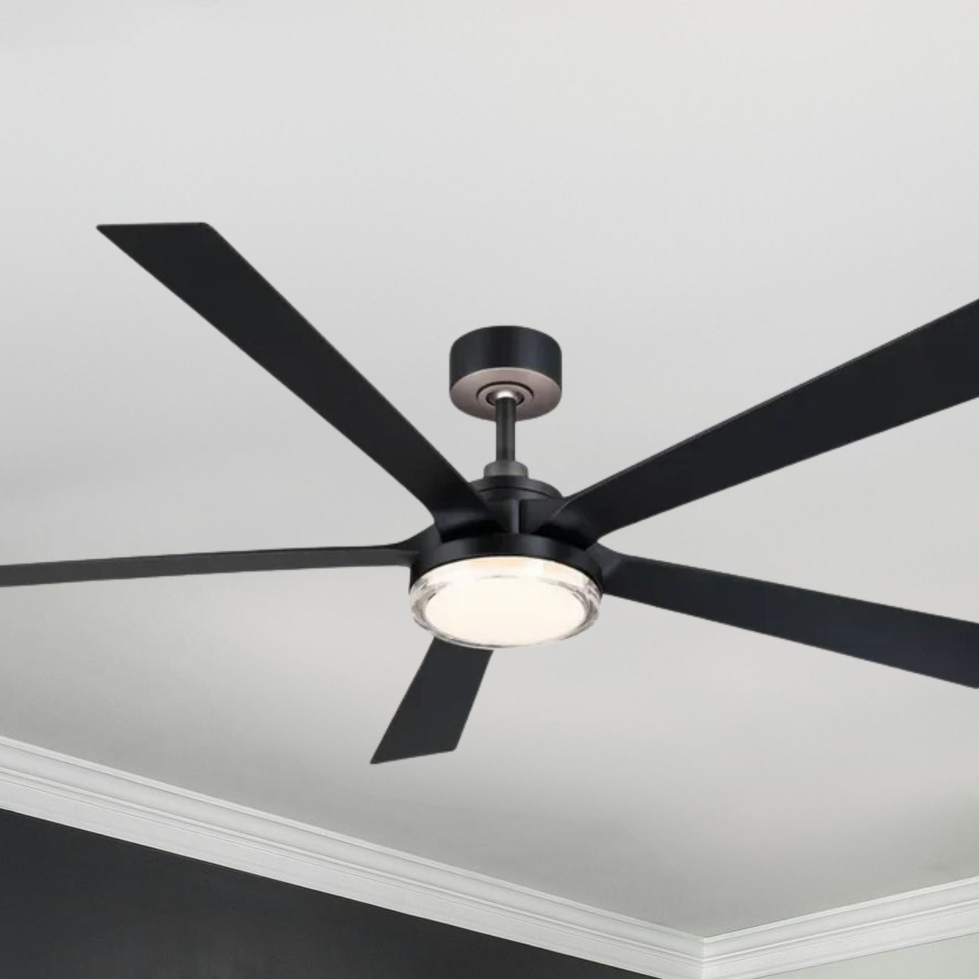 TorchAire 64" Black Ceiling Fan with LED CCT Select Light Kit