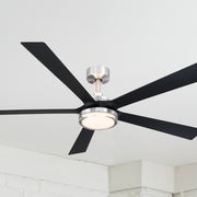 TorchAire 64" Nickel Ceiling Fan with LED CCT Select Light Kit