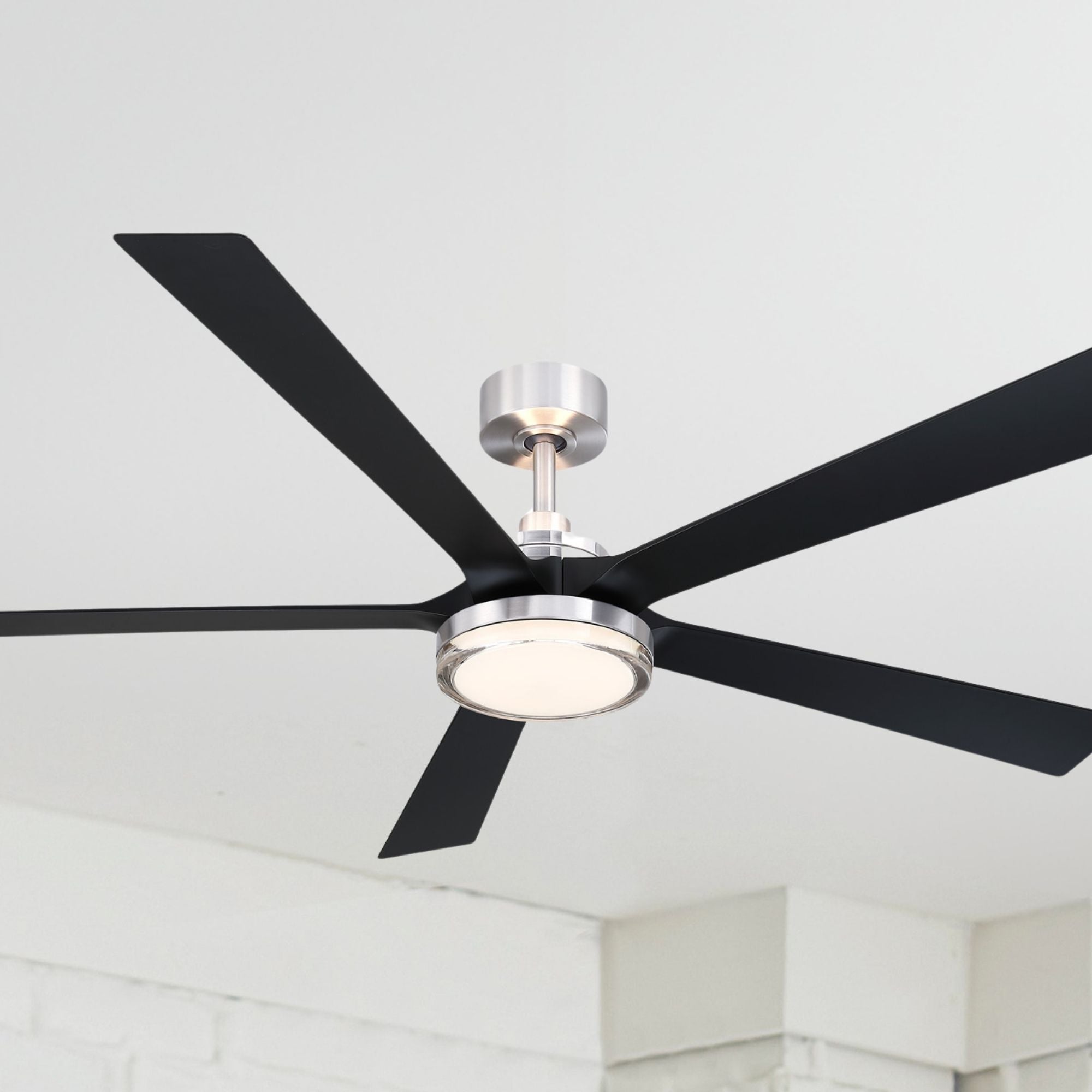 TorchAire 64" Nickel Ceiling Fan with LED CCT Select Light Kit