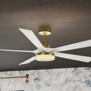 TorchAire 64" Brass Ceiling Fan with LED CCT Select Light Kit
