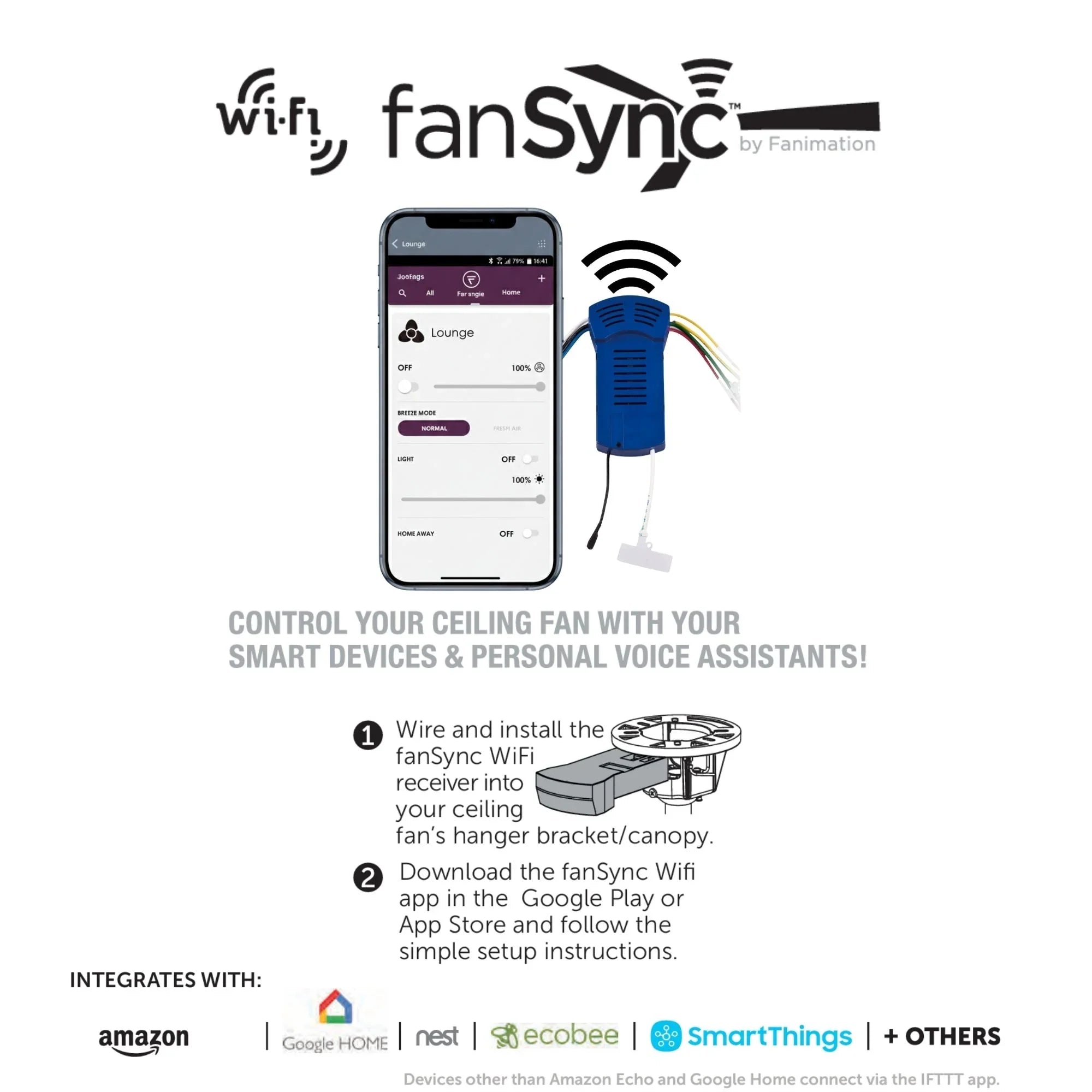 TriAire Custom Black 44" Motor, Blades Sold Separately