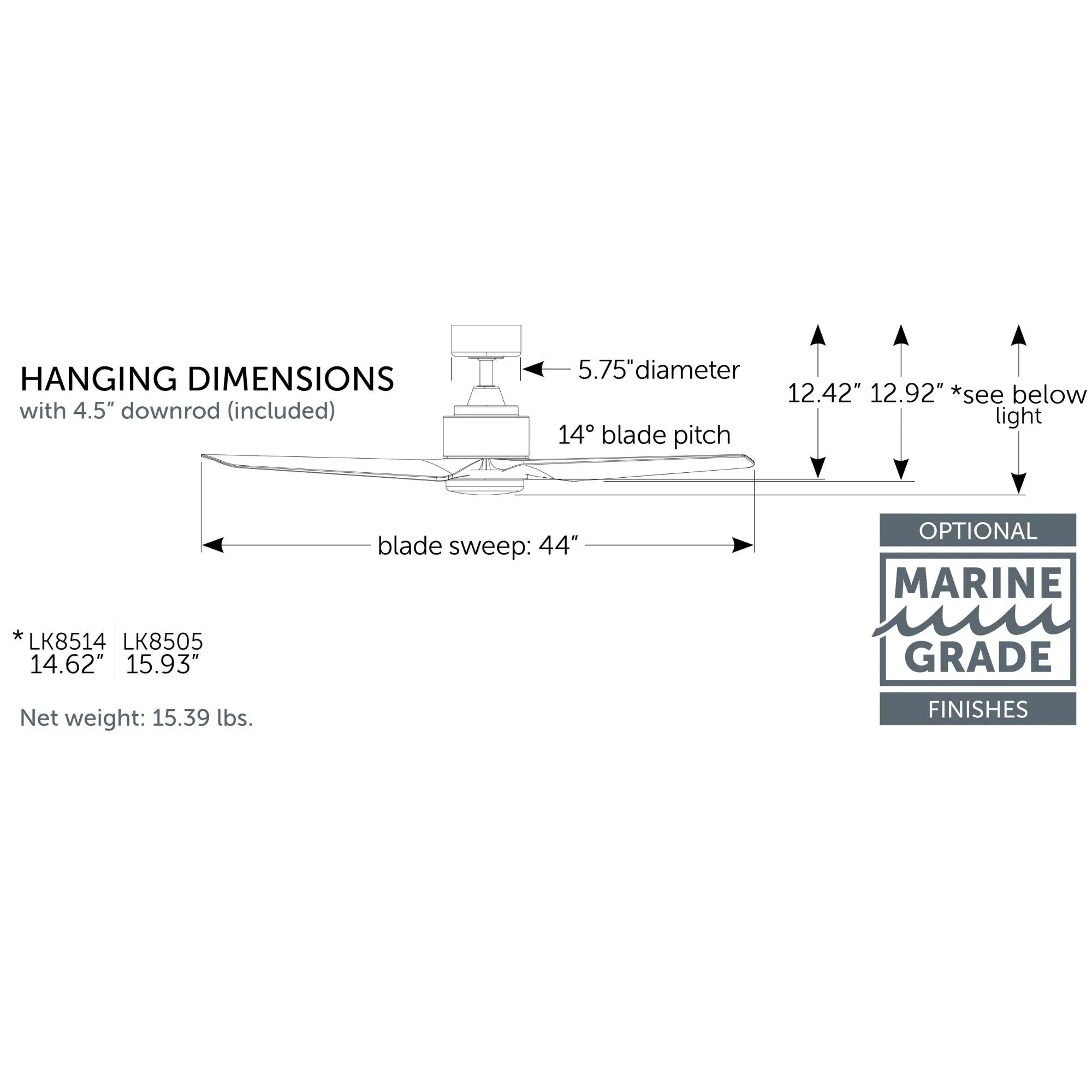 TriAire Custom Brushed Nickel 44" Motor, Blades Sold Separately